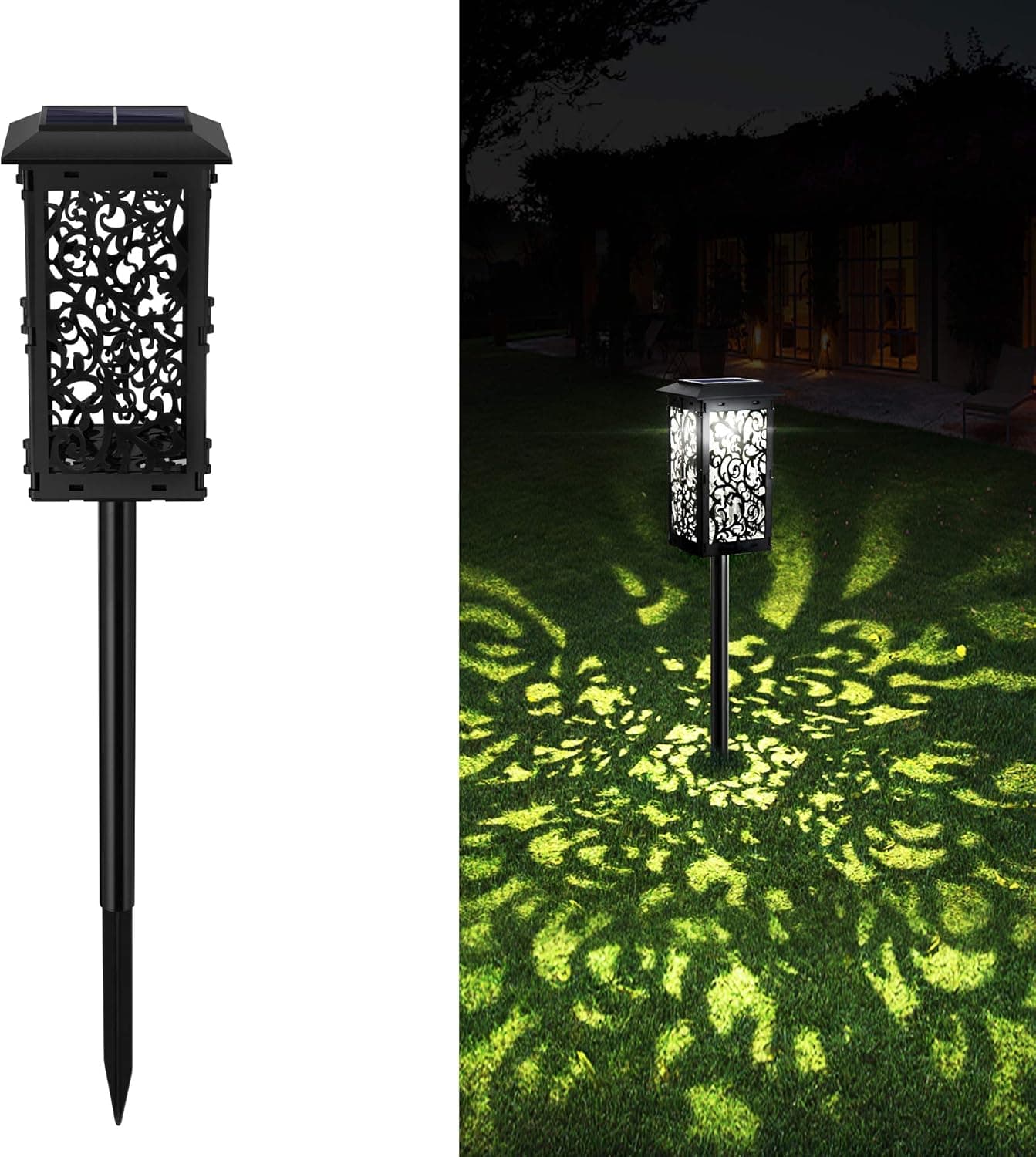 Kcvoanr Solar Garden Lights Solar Landscape Lights, IP65 Waterproof Solar Pathway Lights Outdoor, Step-Lights for Lawn, Patio, Yard, Garden, Walkway, 1 Pack & MAX 20 Lumens