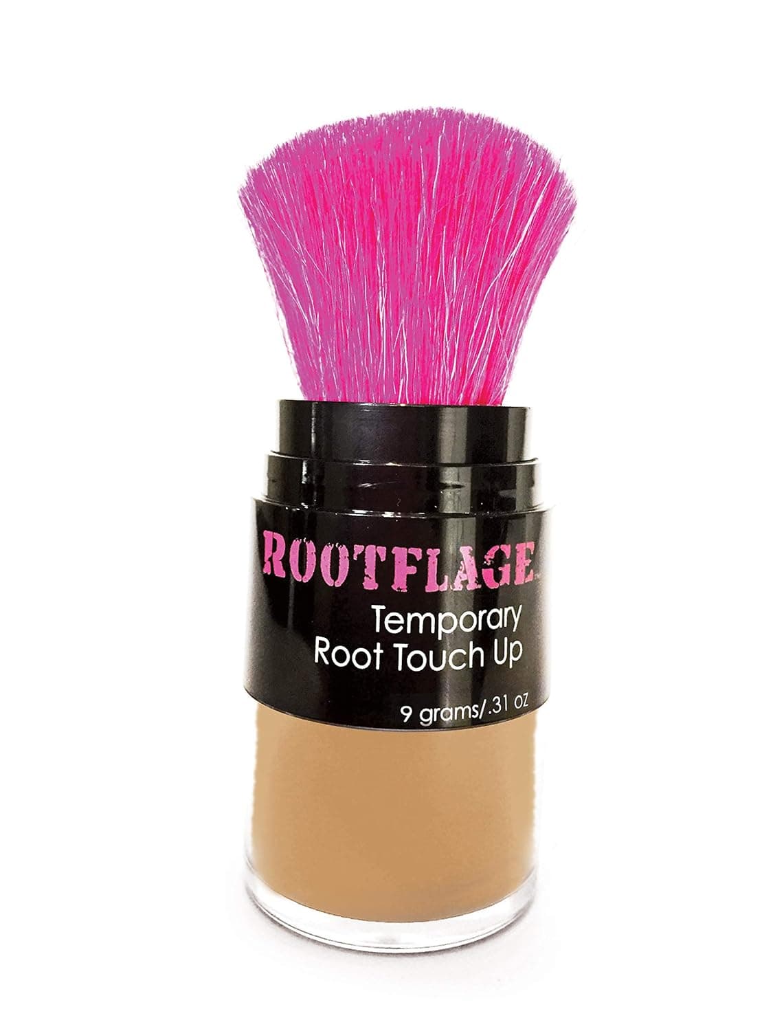 Rootflage Root Touch Up Hair Powder - Temporary Hair Color, Gray Coverage, Root Concealer, Thinning Hair Filler, Dry Shampoo- Kabuki Applicator .31 oz (05 Light Brown)