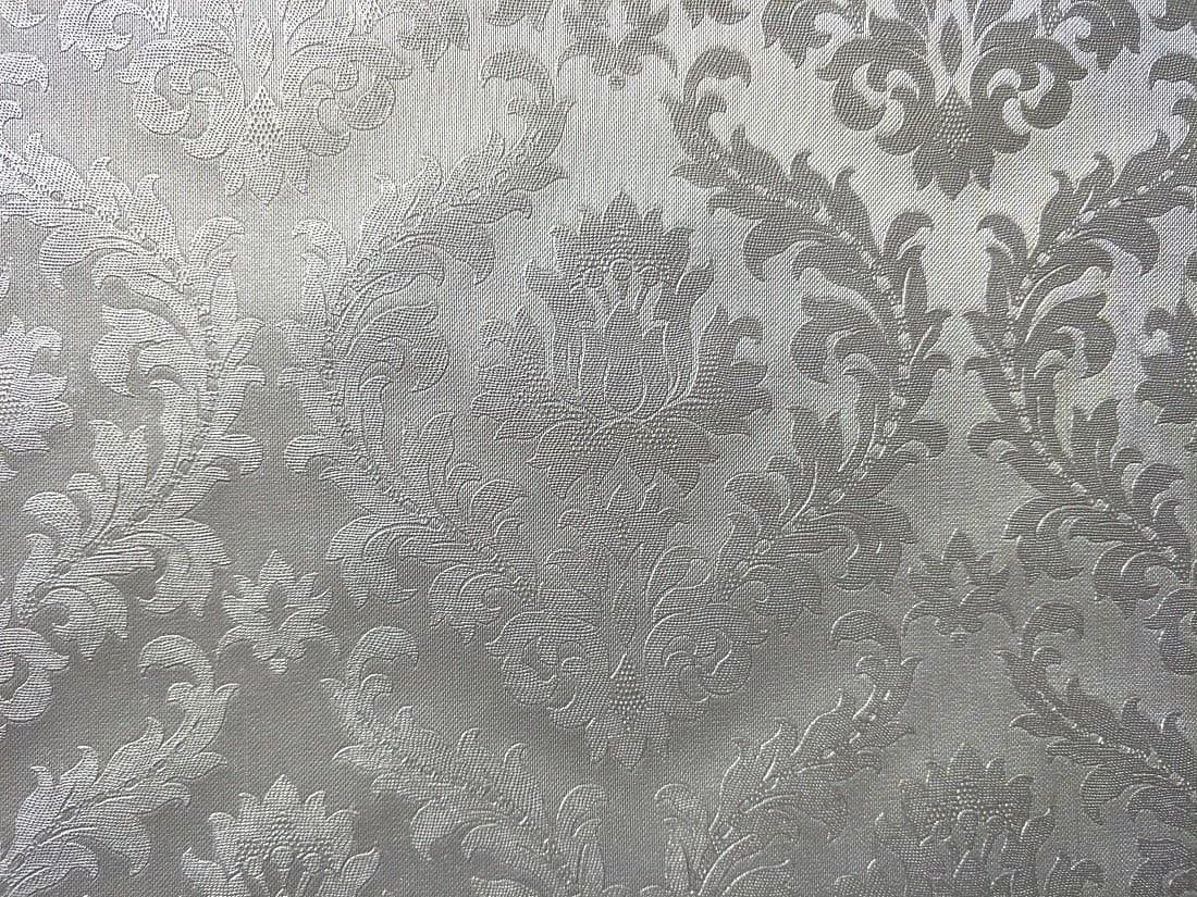 Just Peel and Stick PVC Damascus Wallpaper Contact Paper Waterproof Removable Wall Decor Sticker for Bedroom (Light Silver)