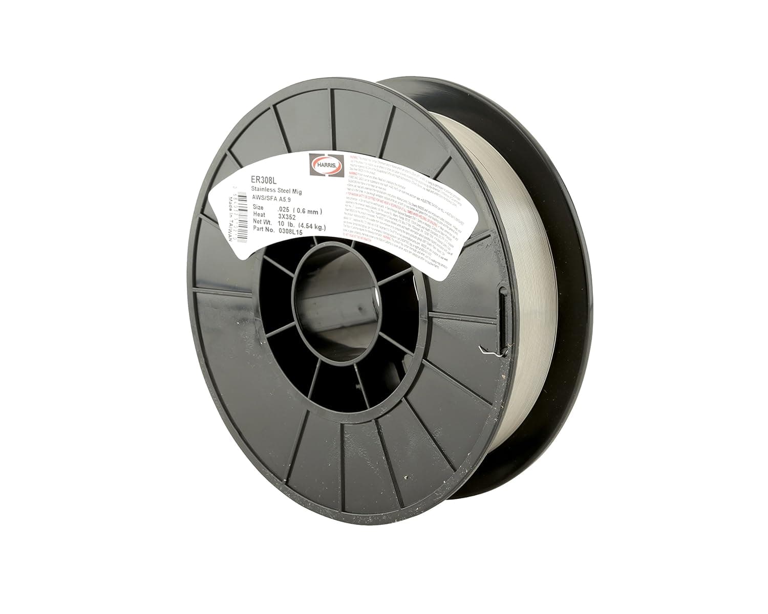 HARRIS 0308L12 308L Welding Wire, Stainless Steel Spool, 0.025" x 2 lb.