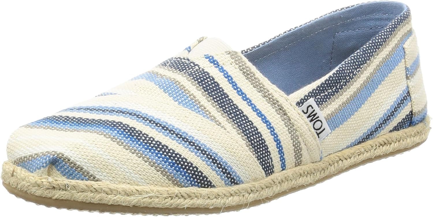 TOMS Woven Stripe Espadrilles Women | Blue Aster (10009700) (6-Women)