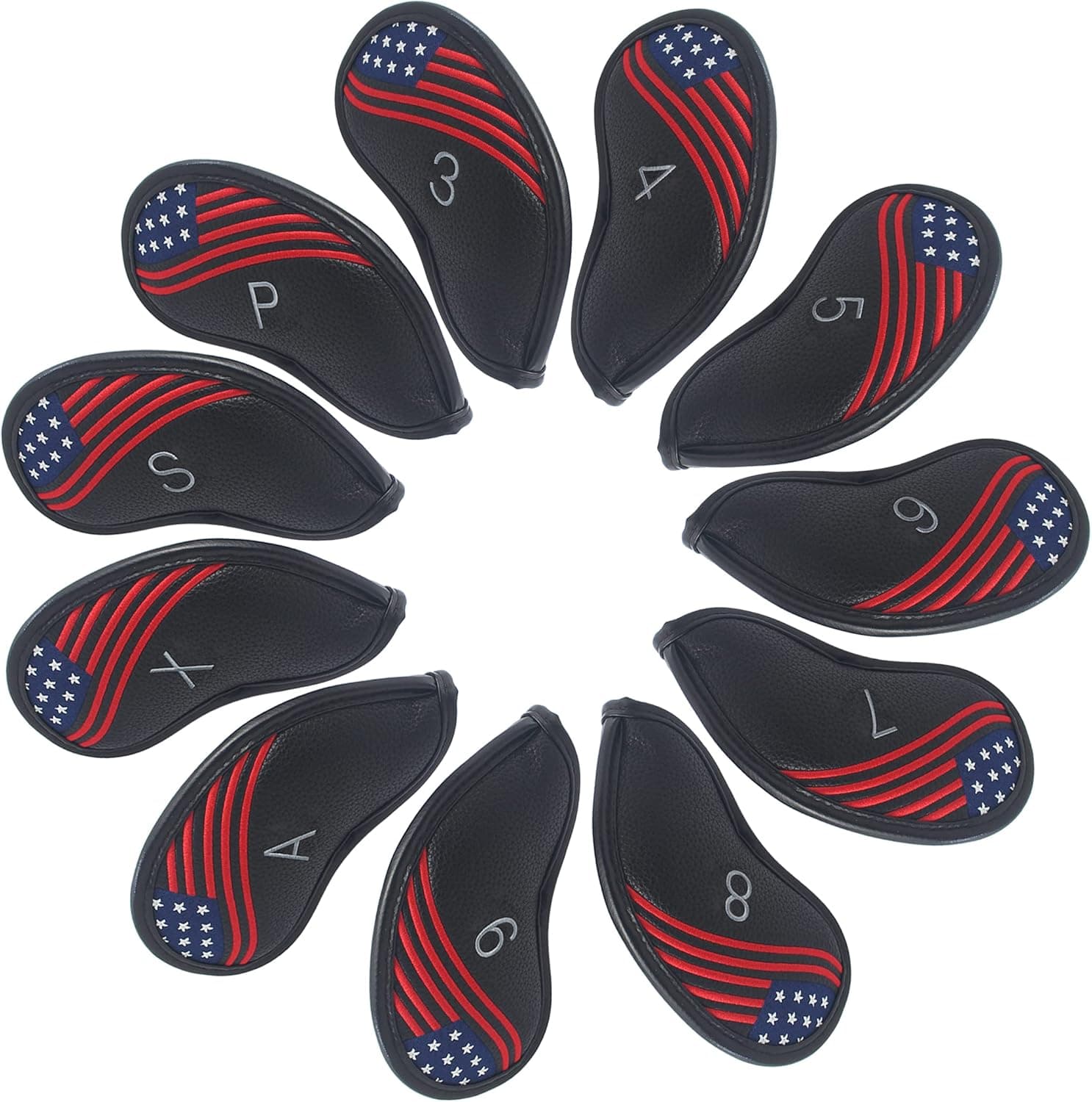 Golf Club Covers, Mallet Putter Headcovers, or Iron Covers Golf 11pcs Thick Synthetic, Premium Leather Golf Club Covers for Dad, Golf Accessories for Men Gifts