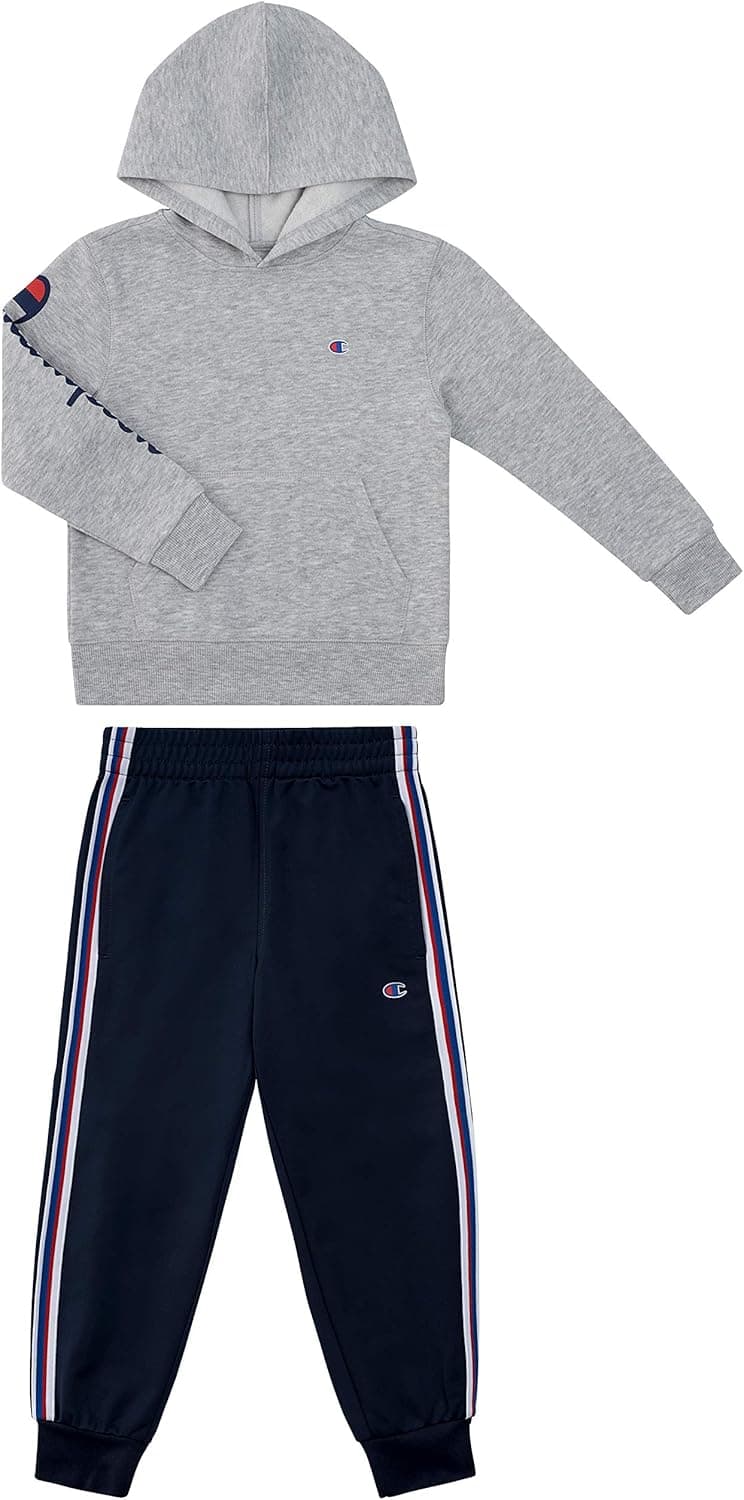Champion Boys Two Piece Athletic Fleece Top Tricot Bottom Set Kids Clothes