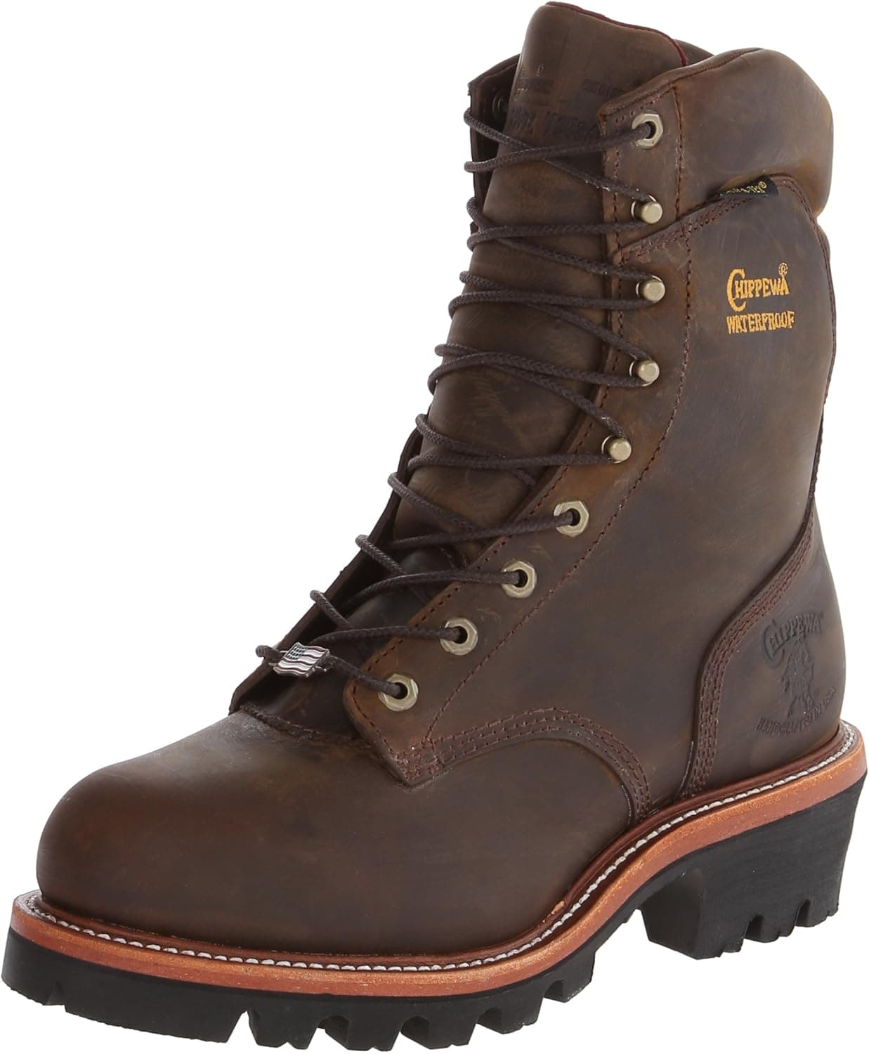 Chippewa Men's Logger Waterproof Rugged Outdoor Boots- 9-Inch