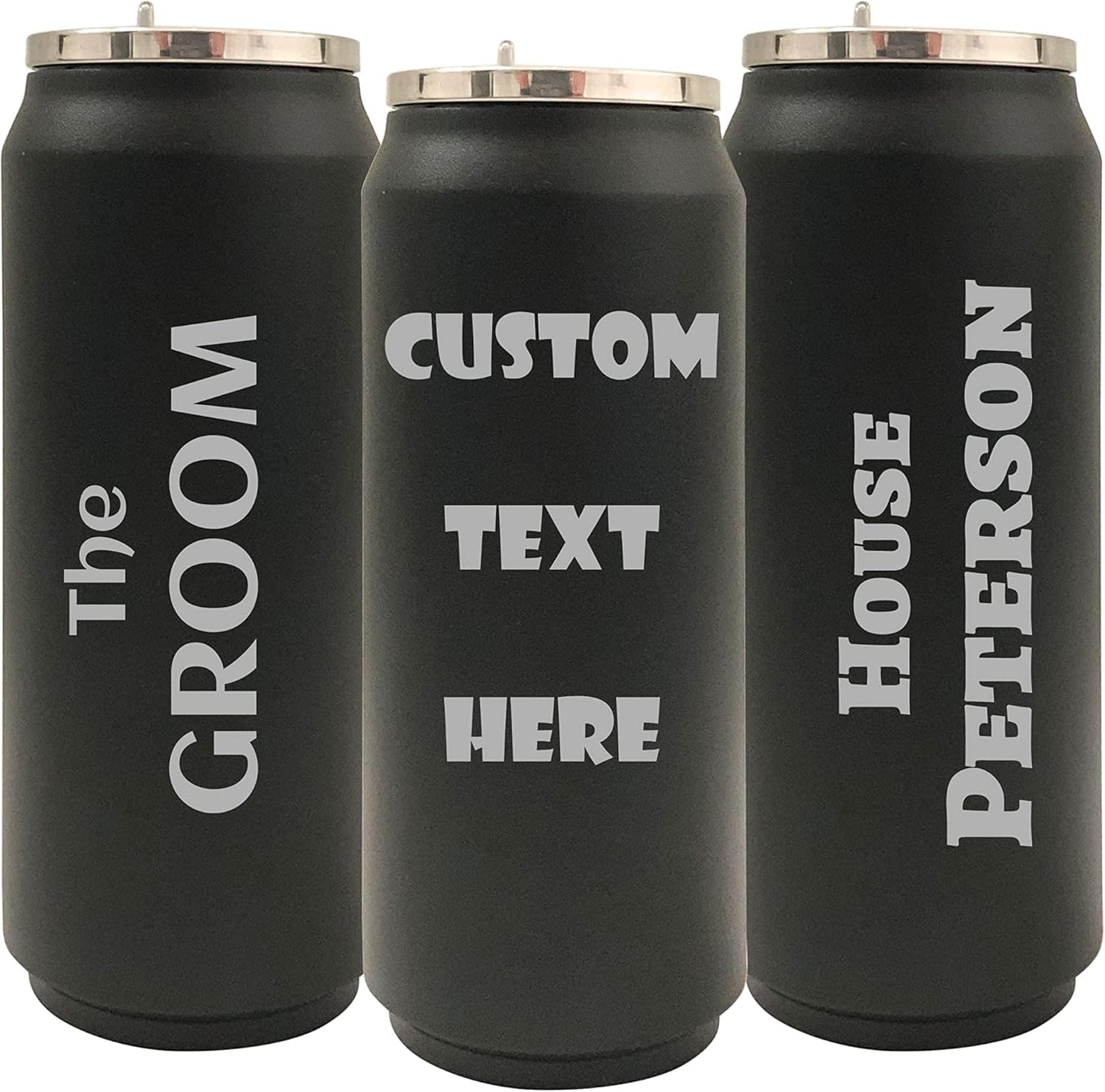 Three Drops of Life Customized Tumblers, Double Wall Insulated Stainless Steel Personalized Tumbler (17oz - Cola, Black)