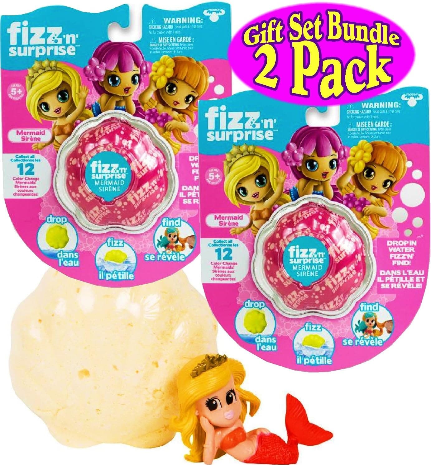 Moose Toys Fizz 'n' Surprise Mermaids Gift Set Bundle - 2 Pack (Assorted)