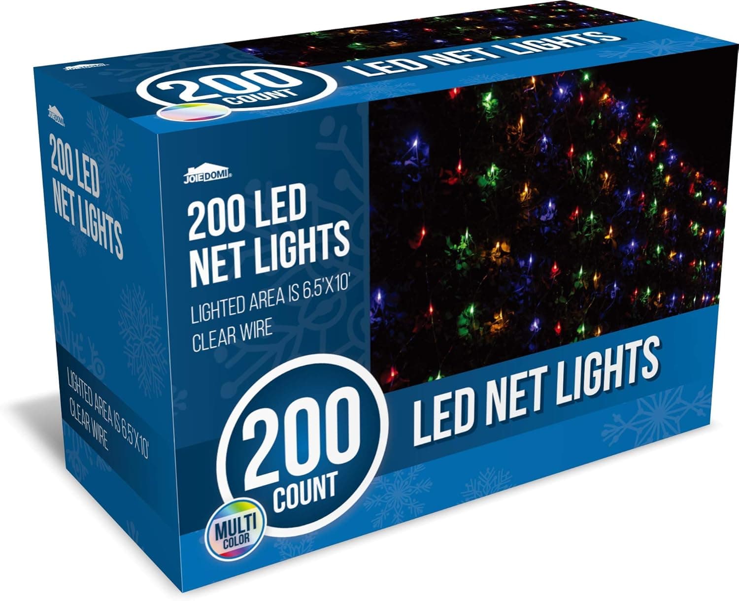 Joiedomi 200 LED Christmas Net Lights for Indoor & Outdoor Decorations, Christmas Events, Christmas Eve Night Decor, Christmas Tree, Bushes (Multicolor)