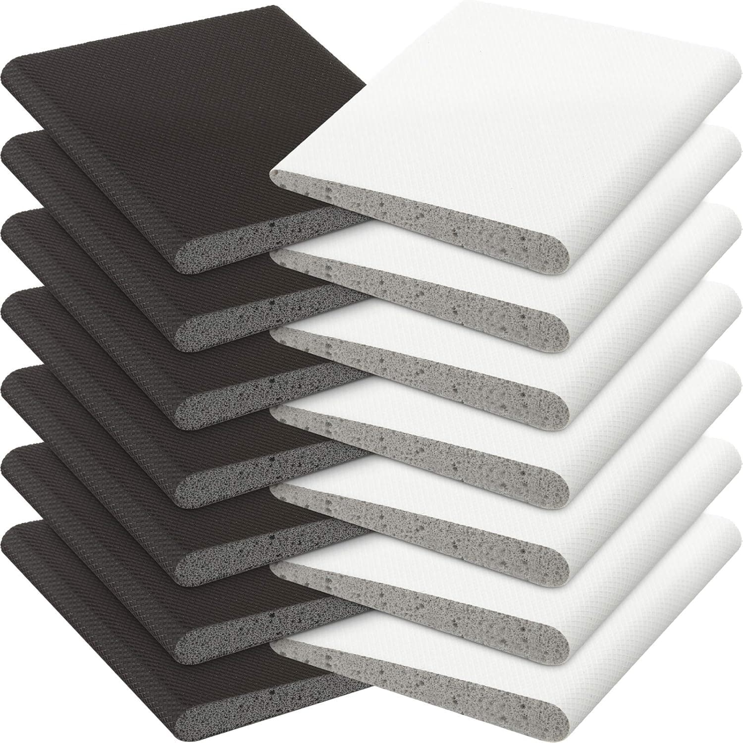 14 Pieces Door Corner Seal Exterior Door Jamb Frame Seal Door Draft Stopper with Adhesive for Weather Stripping and Draft Protection Foam Corner Seal (Black and White)