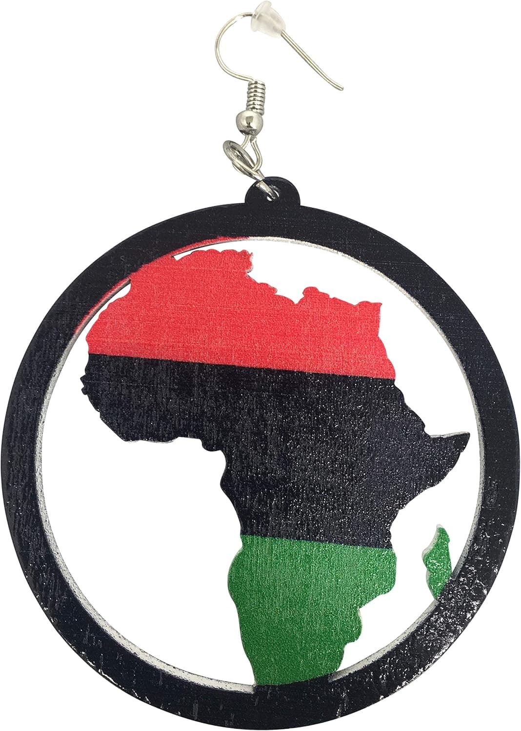 Pan-African Earrings/Natural Hair/African American Woman Earring/Wood Jewelry