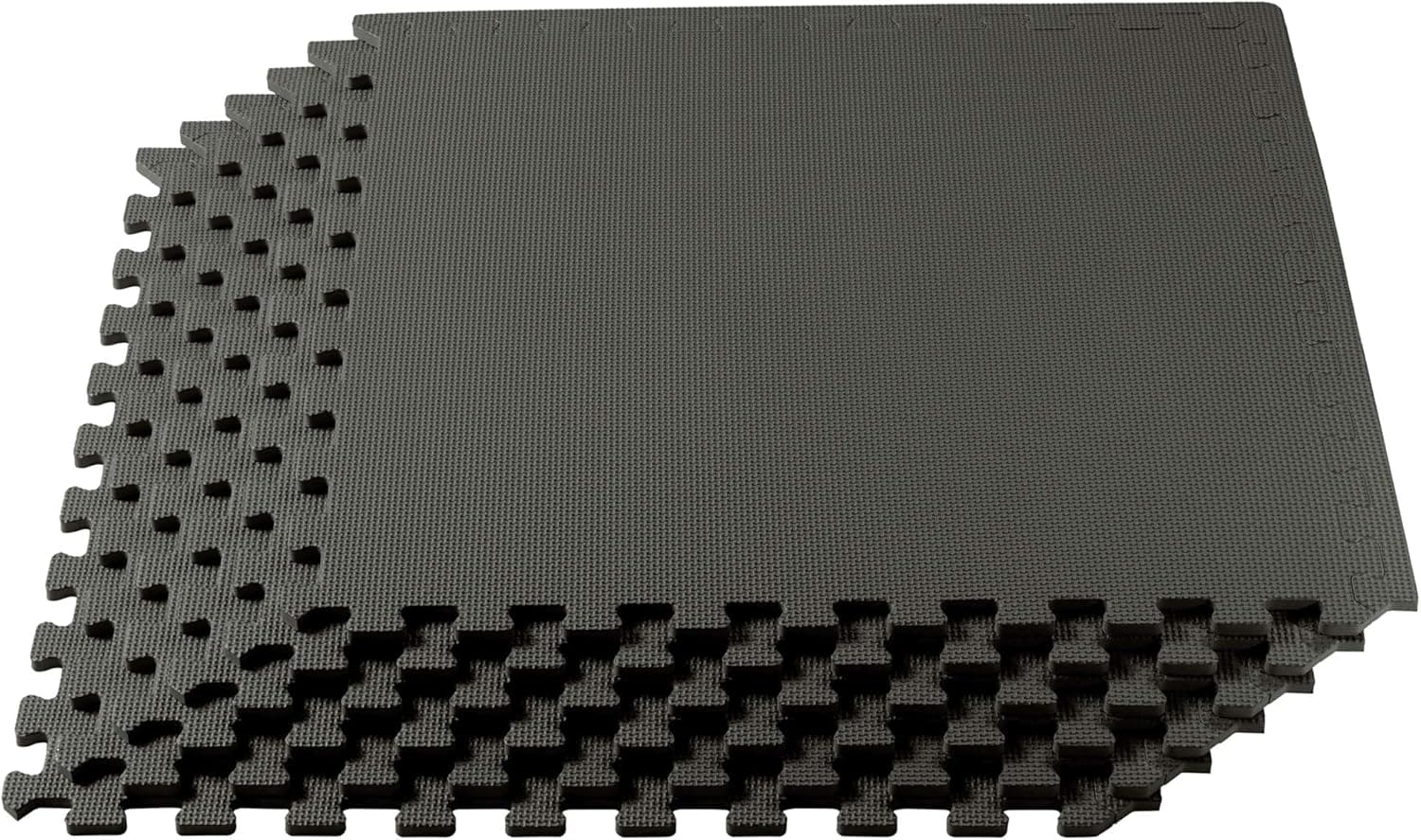 We Sell Mats 3/8 Inch Thick Multipurpose Exercise Floor Mat with EVA Foam, Interlocking Tiles, Anti-Fatigue for Home or Gym, 24 in x 24 in, Charcoal Gray, 80 Square Feet (20 Tiles) (M24-10M)