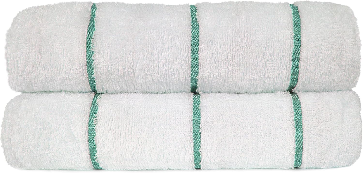 Luxury Hotel Towel Turkish Cotton Extra Large Pool-Beach Towel Set (Set of 2, Sea Green)