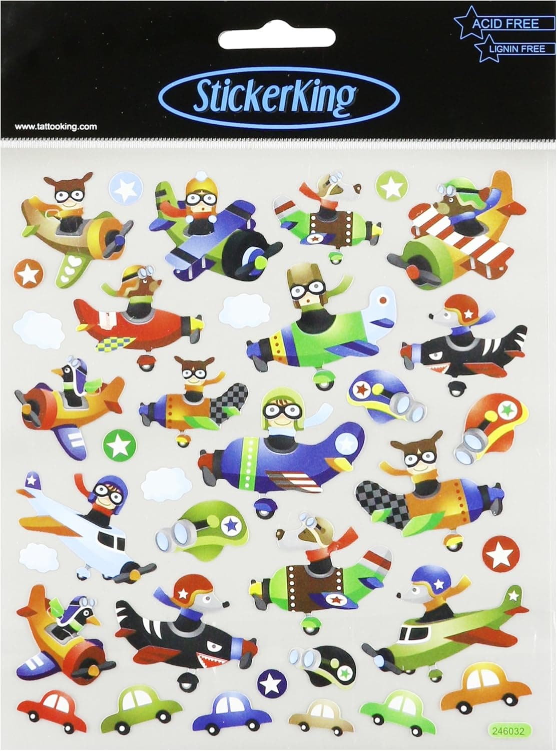 Tattoo King Multi-Colored Stickers-Airplanes (SK129MC-4273)