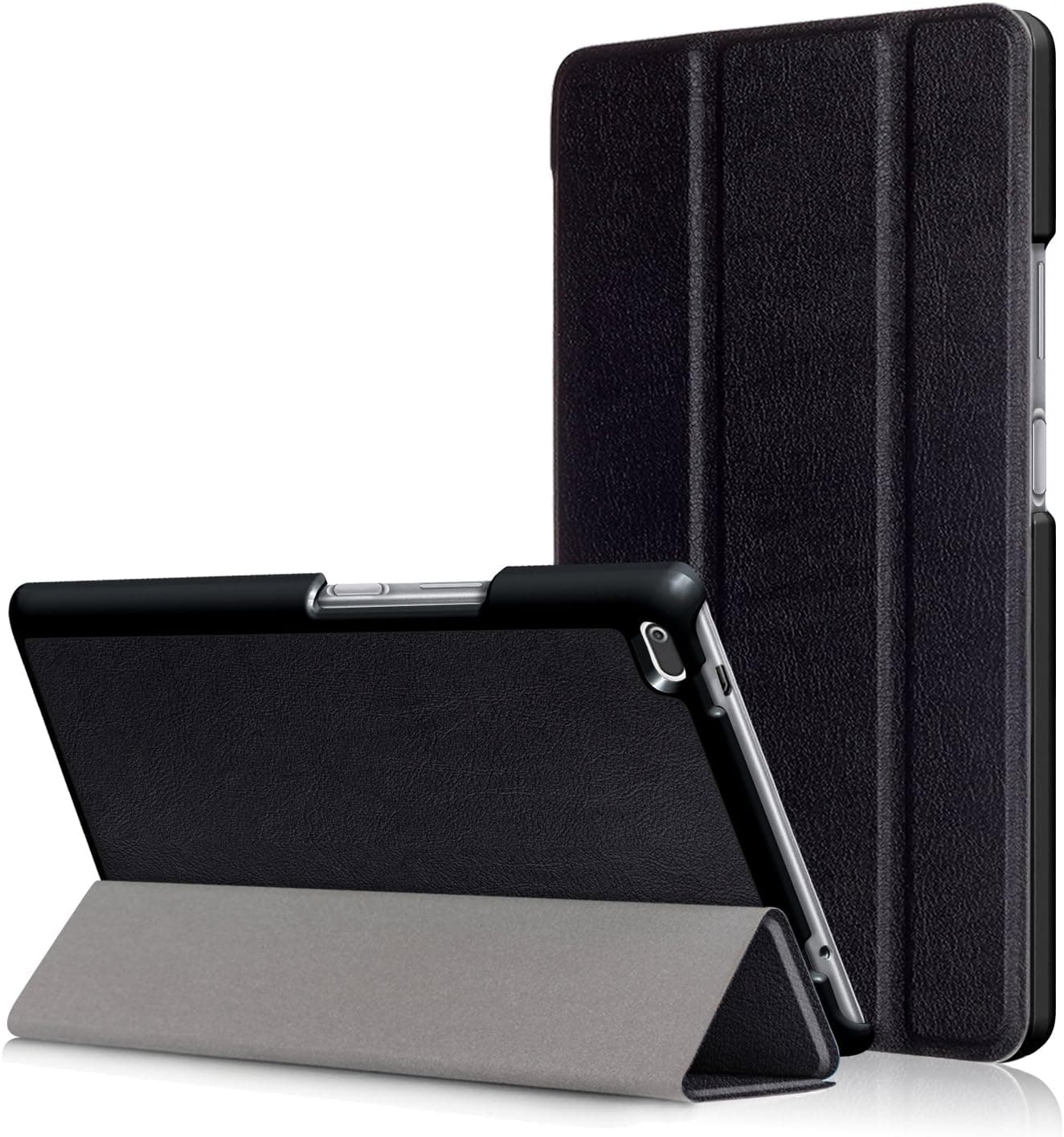 Lenovo Tab 4 8 Case, EpicGadget(TM) Lenovo Tab 4 8" (TB-8504F/N) Tri-fold Stand Ultra Lightweight Slim Cover PU Leather Case for Lenovo Tab 4 8" (2017) (Black)