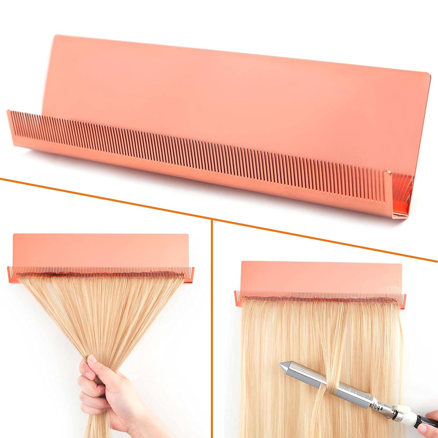 Stainless steel Hair Extensions Holder for Styling,12inch Braiding Hair Rack with 4 firm Suction Bases and 4 Dot Stickers,Hair Rack for Braiding Hair