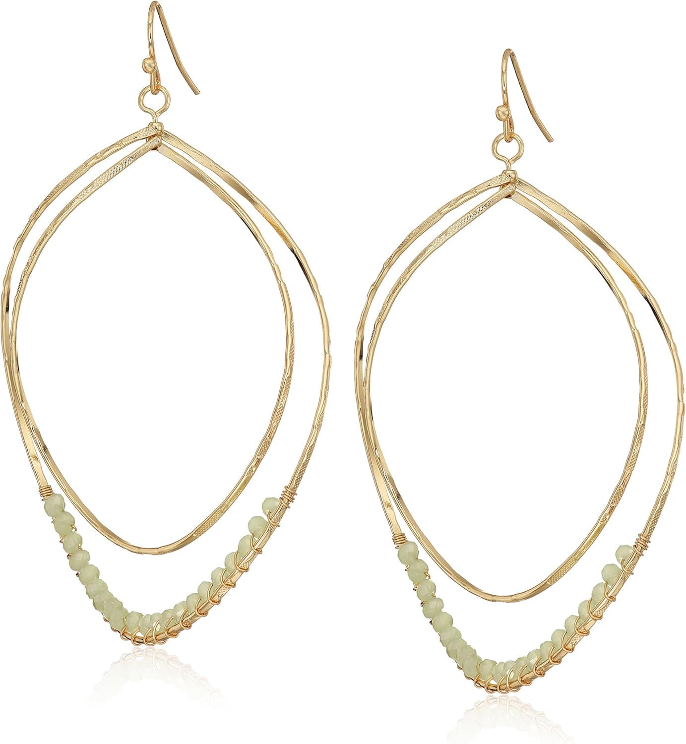 Panacea Mint Crystal Twist Teardrop Hoop Earrings