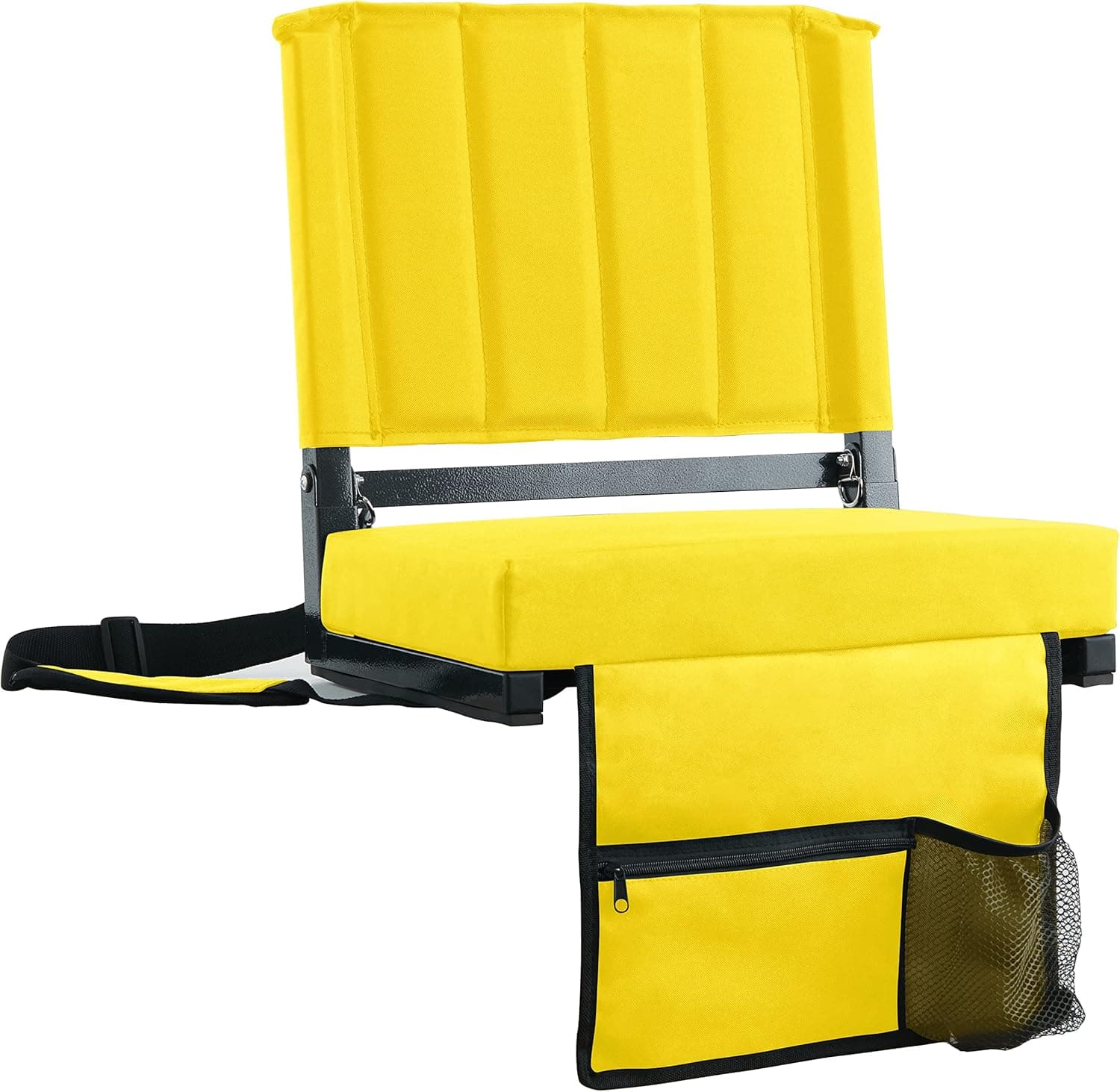 SPORT BEATS Stadium Seat for Bleachers with Back Support and Wide Padded Cushion Stadium Chair - Includes Shoulder Strap and Cup Holder