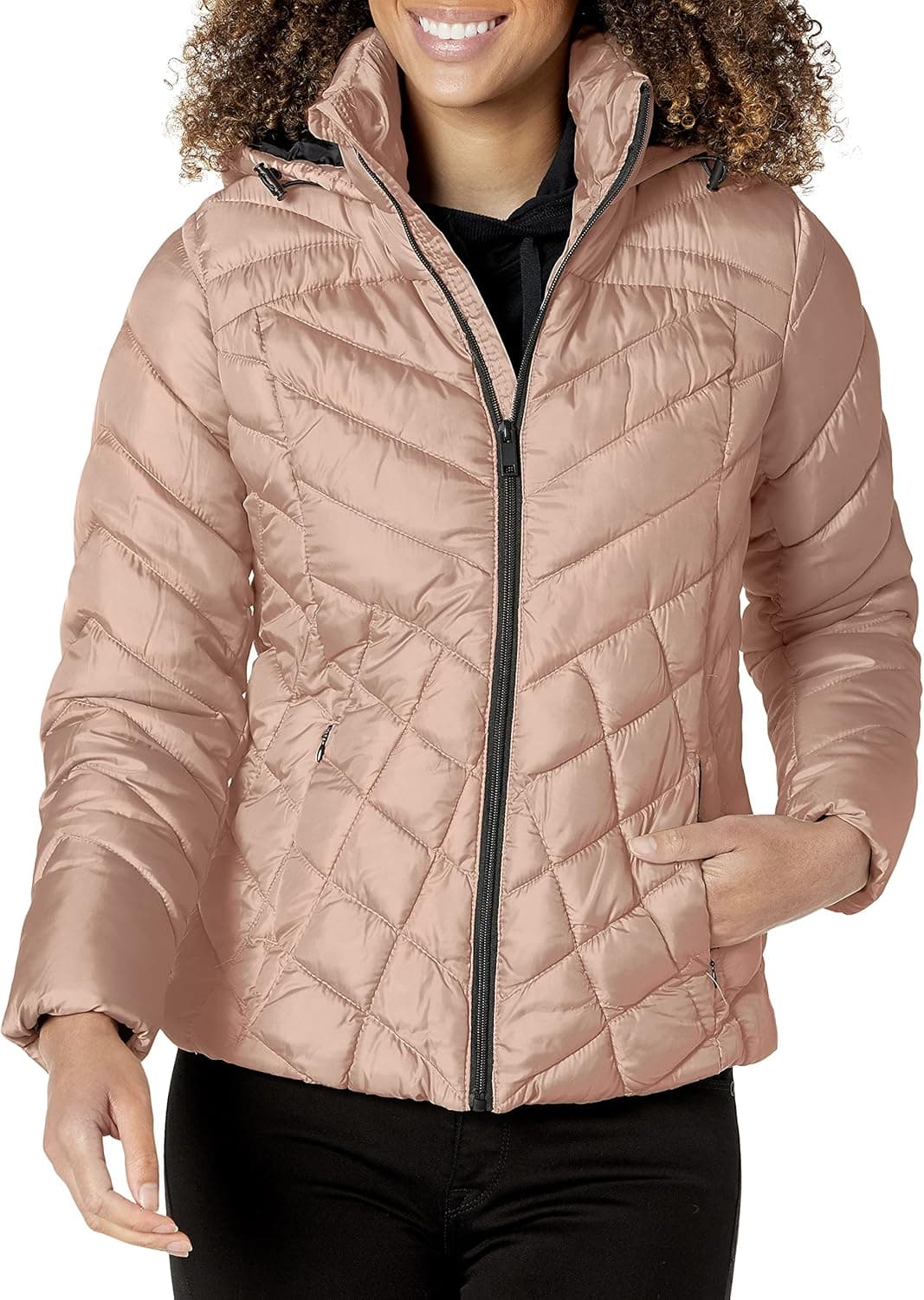 Big Chill Women's Plus Size Down Blend Quilted Puffer Jacket