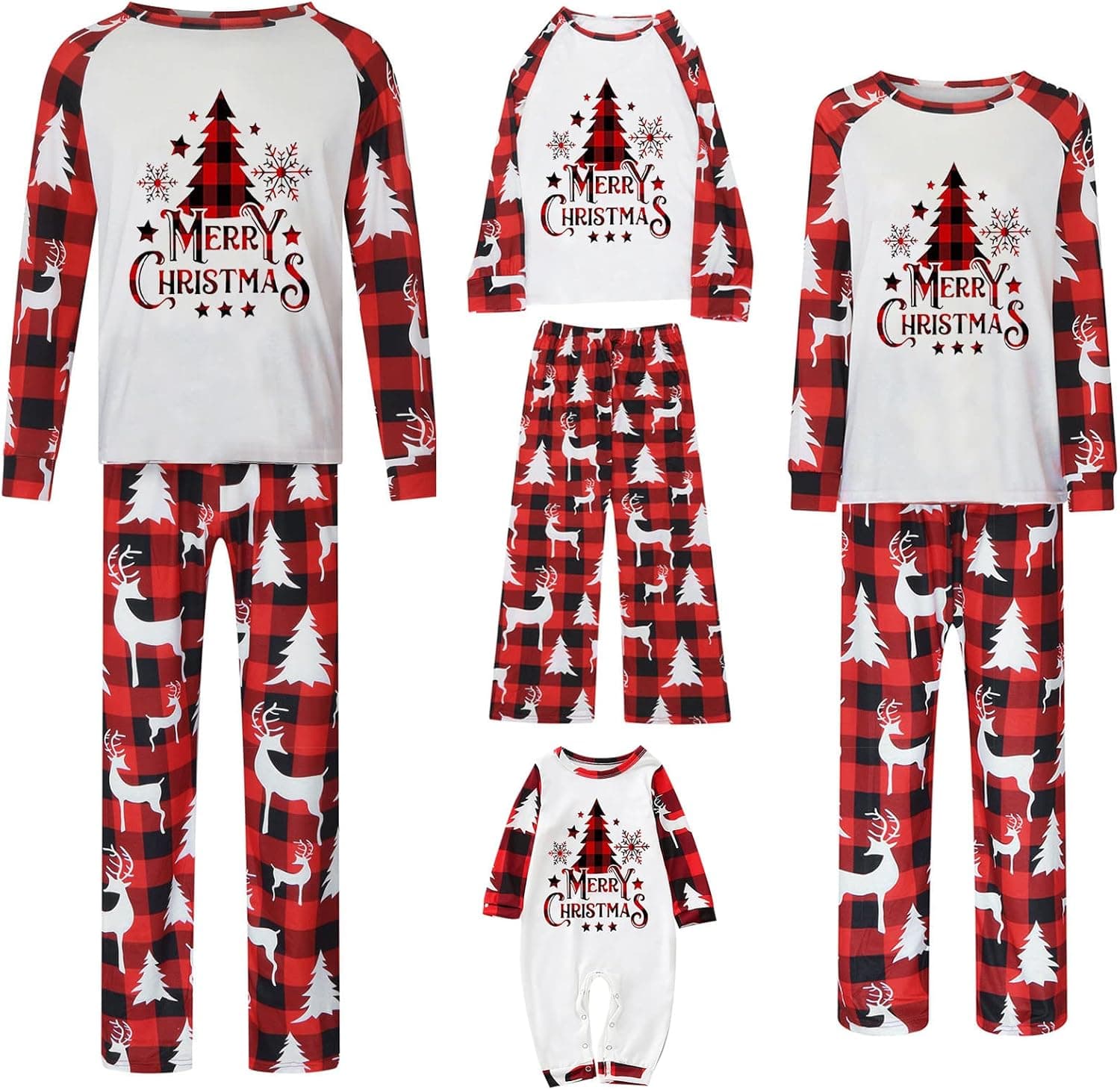 Christmas Pajamas for Family Matching Pjs Set Funny Classic Xmas Pattern Clothes for Women Men 2022 Gifts Sleepwear Outfits