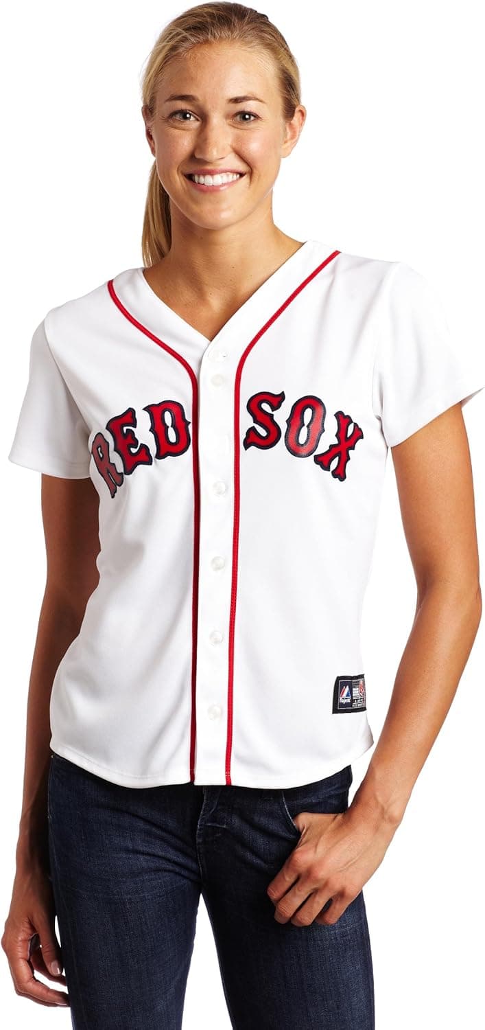 MLB Boston Red Sox Dustin Pedroia White Home Replica Baseball Women's Jersey, White