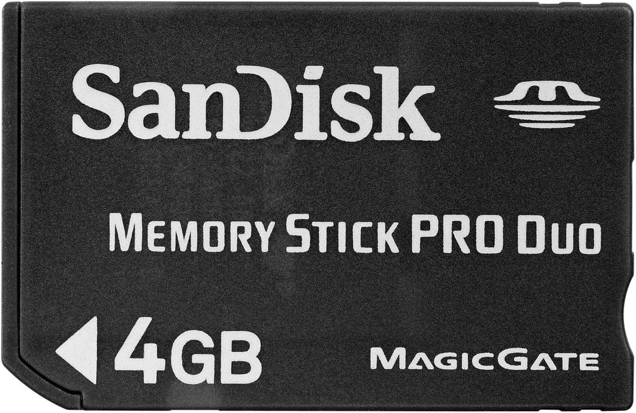 SanDisk Flash 4 GB Memory Stick PRO Duo Flash Memory Card SDMSPD-004G, Black