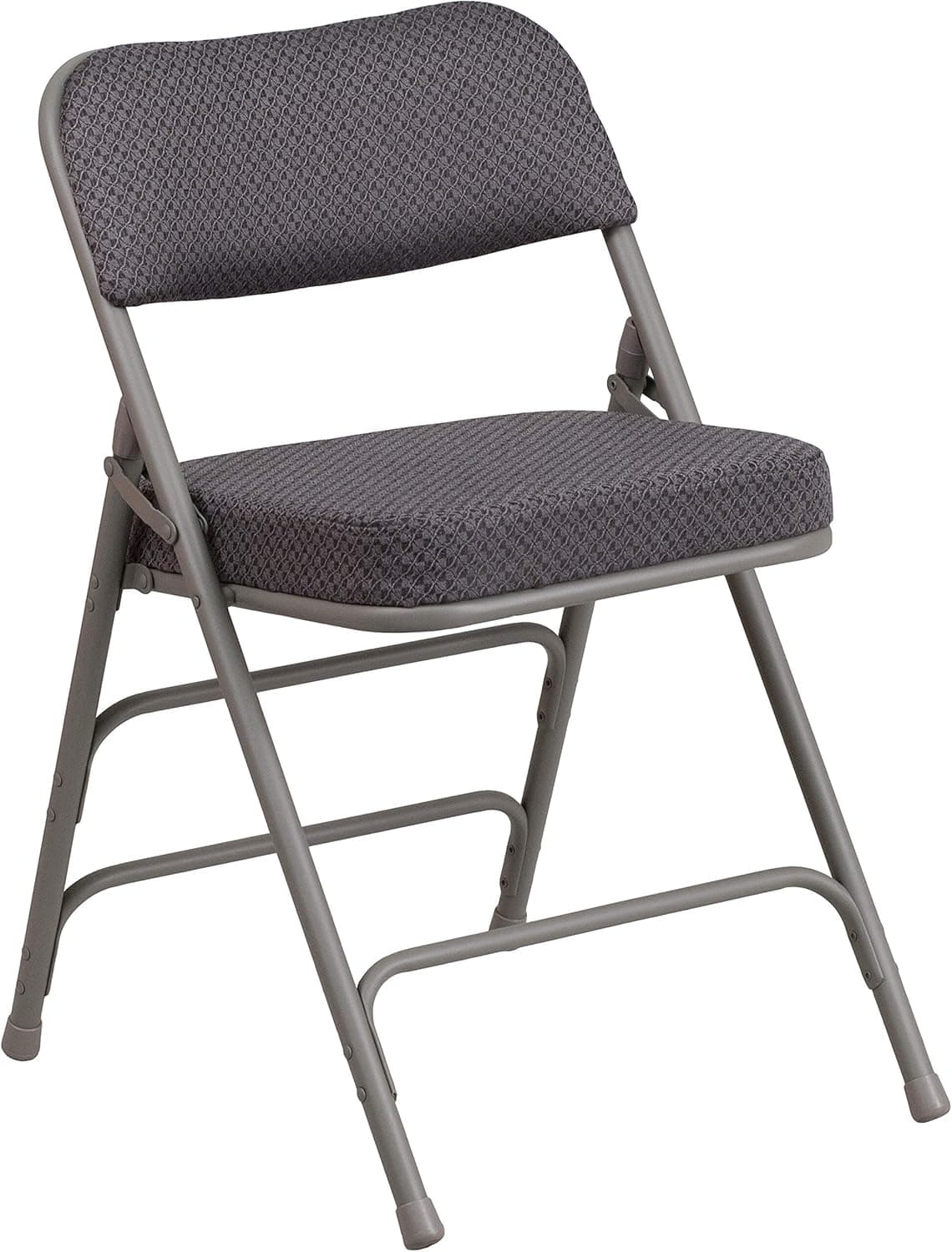 Flash Furniture HERCULES Series Premium Curved Triple Braced & Double Hinged Gray Fabric Metal Folding Chair
