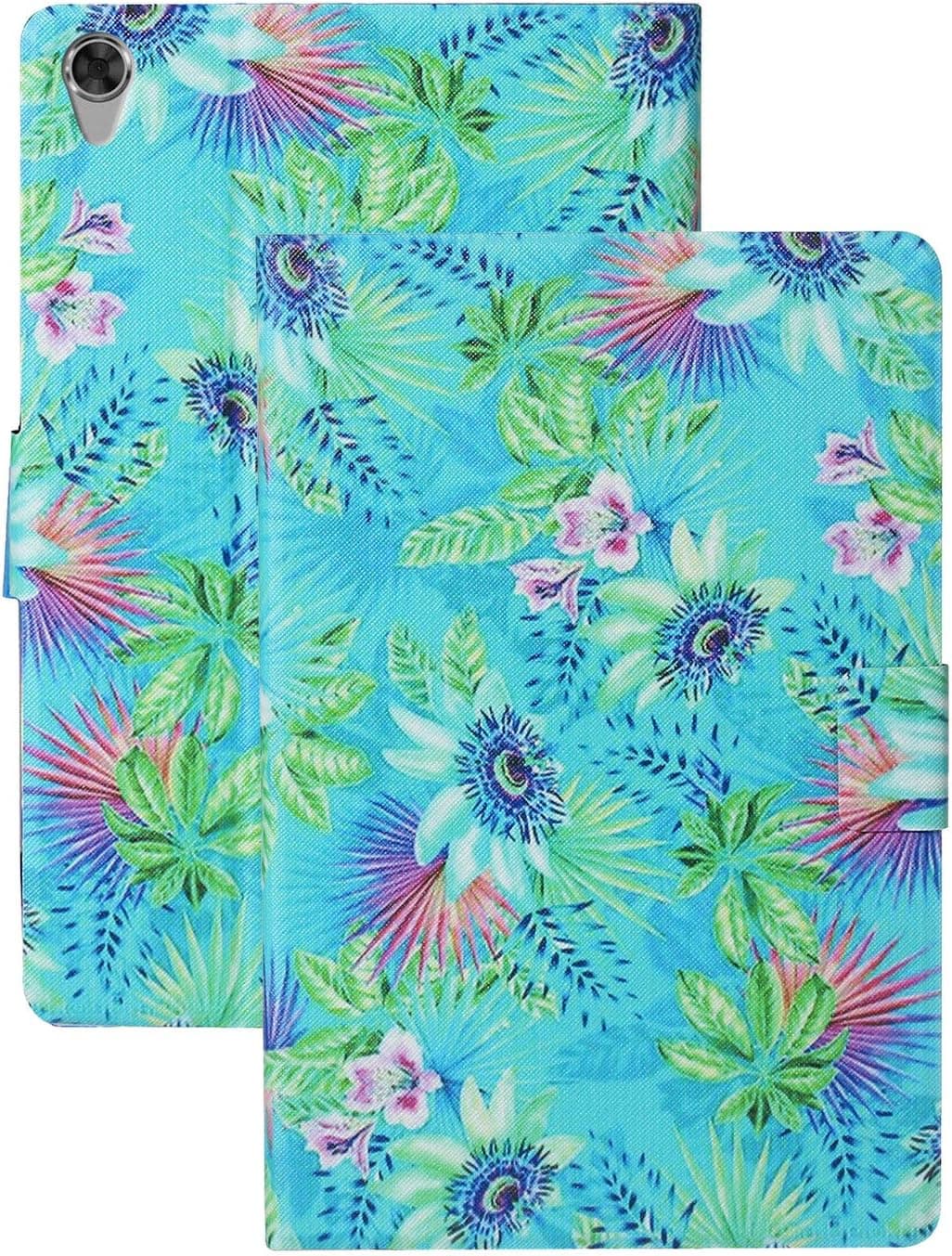 X306F Case, X306X Cover, APOLL Anti-Scratch Premium PU Leather Multi-Angle Viewing Stand Slim Lightweight Cover Case for L-enovo Tab M10 HD 2nd Gen/Smart Tab M10 HD 2nd Gen 10.1", Flower Grass
