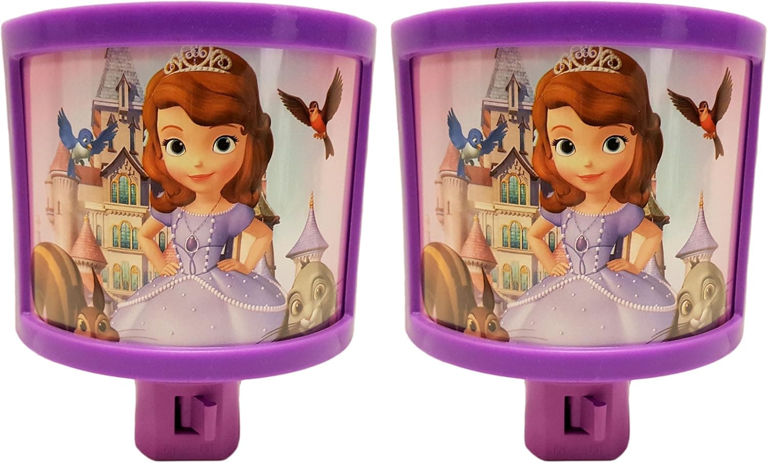 Set of 2 Sofia The First On/Off Manual Night Lights - Perfect for Any Room in The House! (2 Pack)