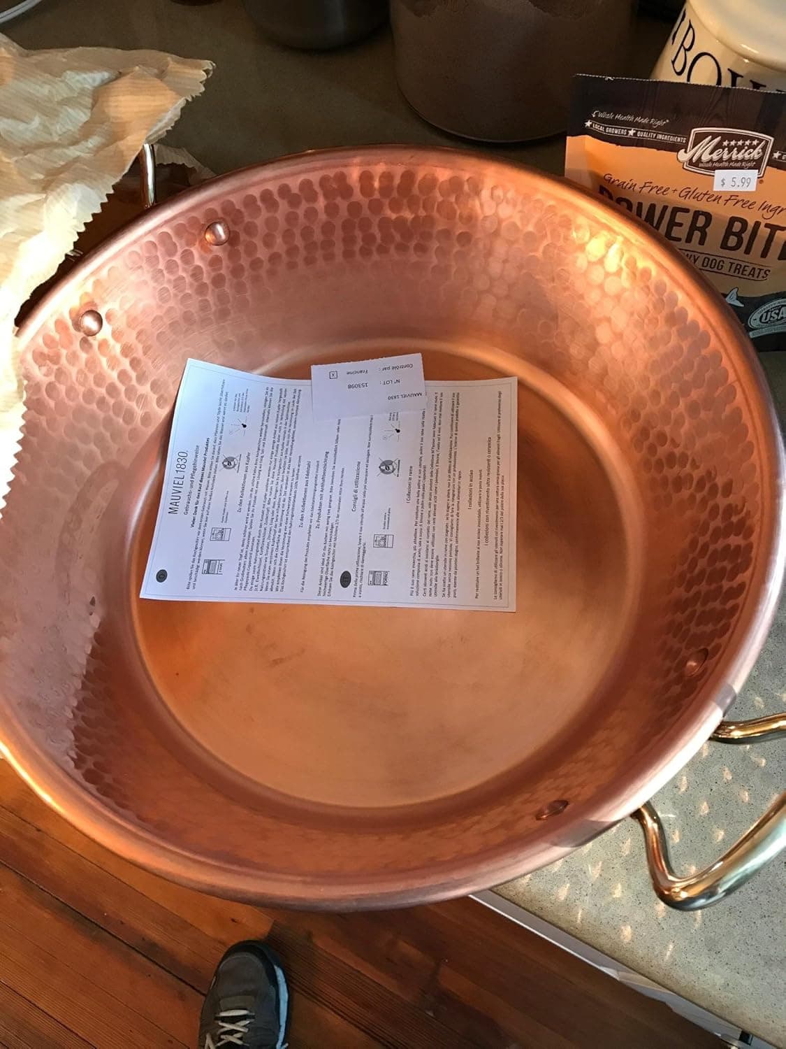 Mauviel M'Passion 2193.36 11-Quart Copper Jam Pan with Bronze Handles