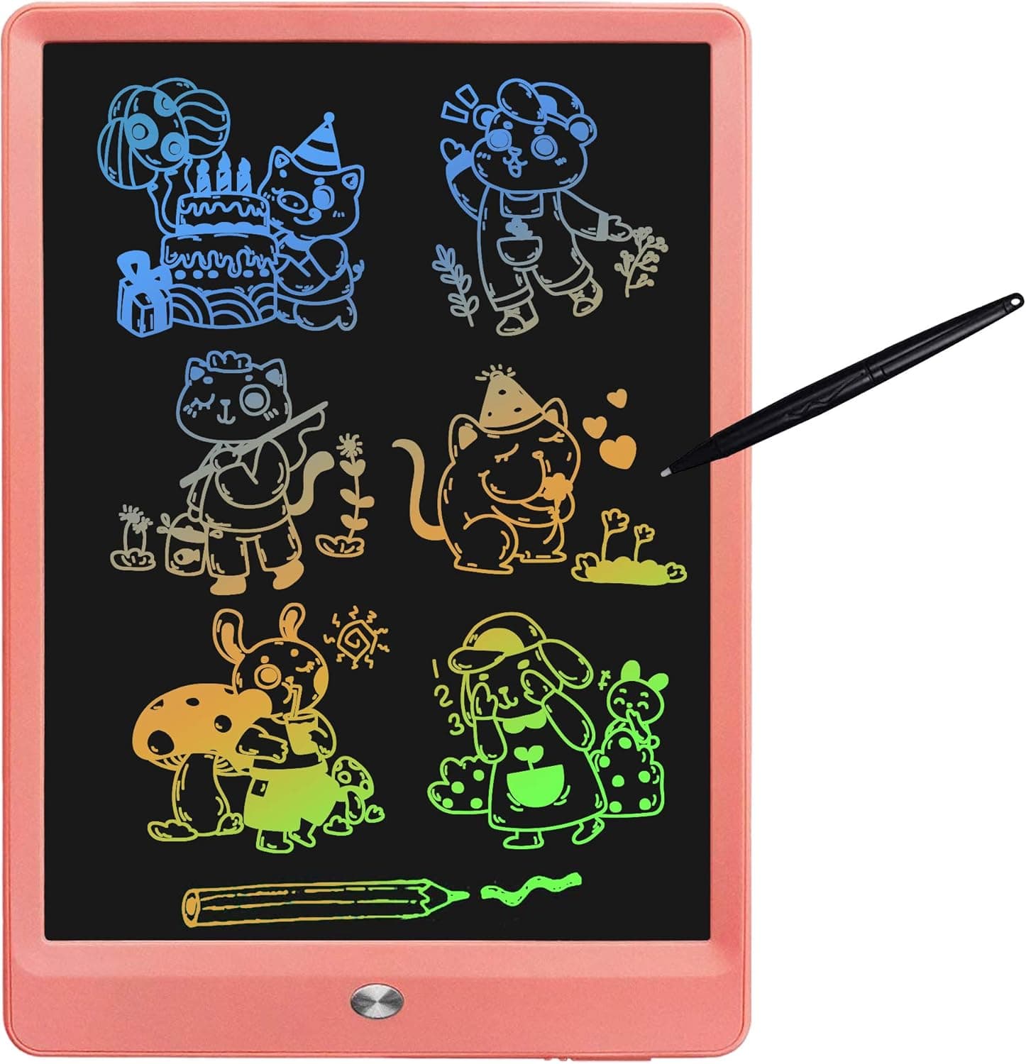PZJDSR LCD Writing Tablet,10 Inch Drawing Board Color Screen Graffiti LCD Drawing Tablet, Suitable for Children 3-9 Years Old to Educational Toy Gift (Pink)