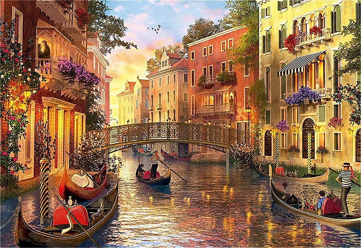 Puzzles 1000-Piece Jigsaw Puzzles for Adults Kids, Venice City View Jigsaw Puzzle Educational Intellectual Decompressing Fun Family Games DIY Toys for Gift, 27.6x20 in