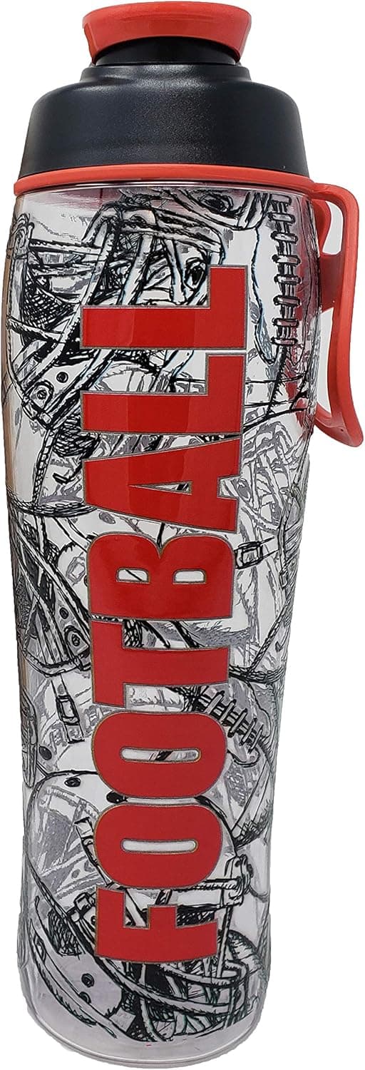 BPA Free Water Bottle For Kids and Adults - Sports Designs w/Personalized Options - Perfect Gift for Coach, Girl, or Boy - Add Custom Name, Number, or Sport - USA Made (Football, 30 oz.)