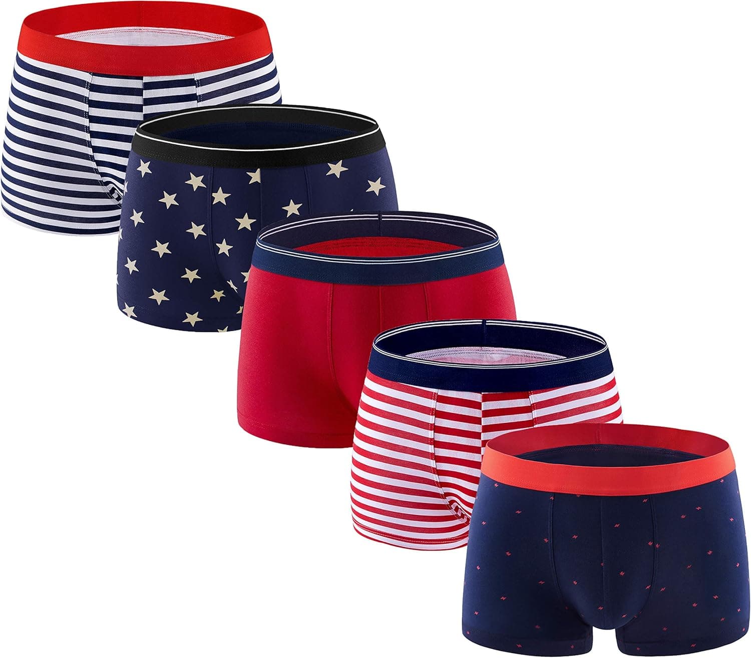 ADOLPH Men's Boxer Briefs 5 Pack No Ride-up Breathable Comfortable Sport Underwear