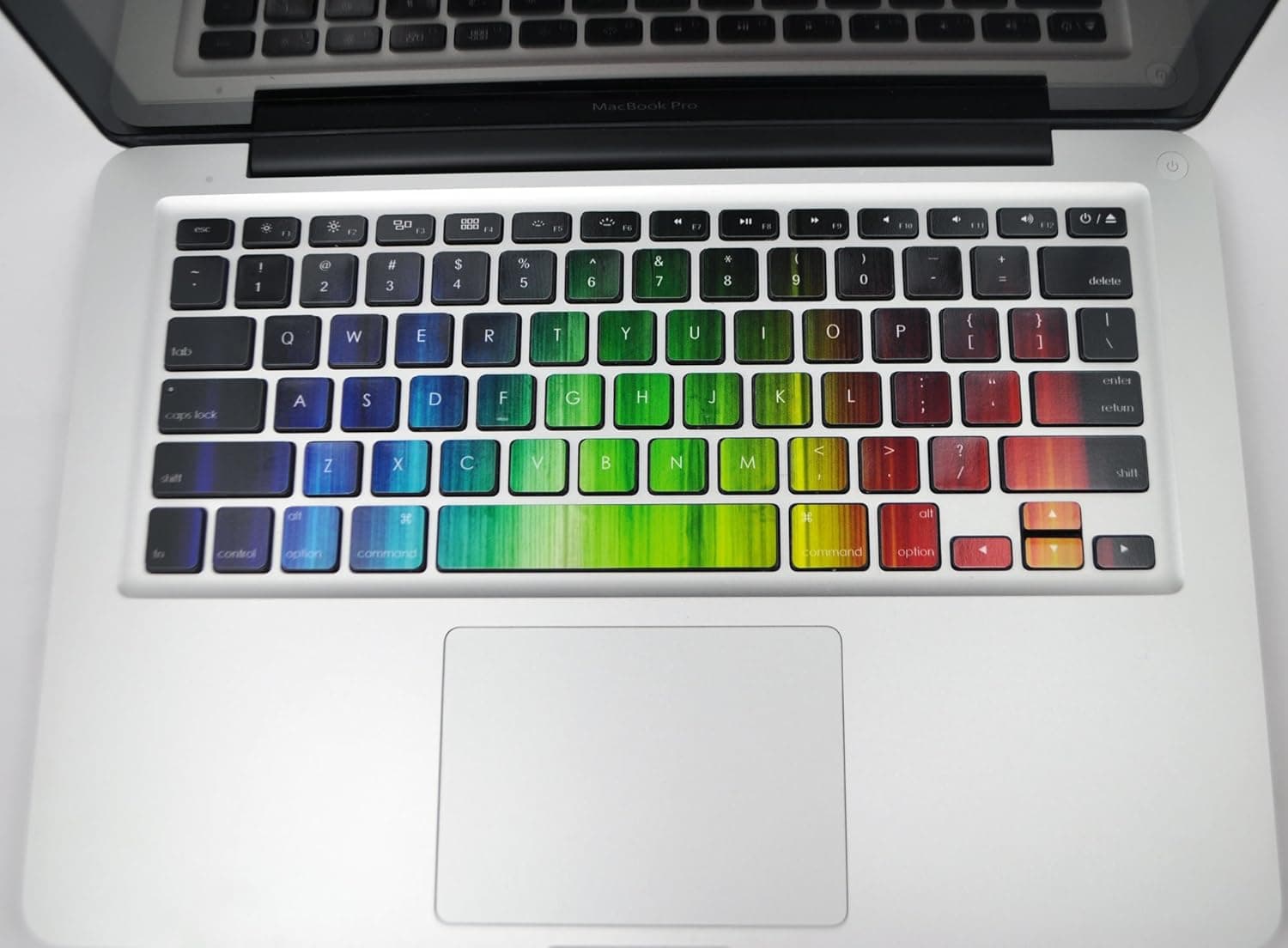 Crocodil Graphics - Wood Rainbow Keyboard Stickers for MacBook Pro 13, 15, 17 and MacBook Air 13" Decal Humor Art Protector