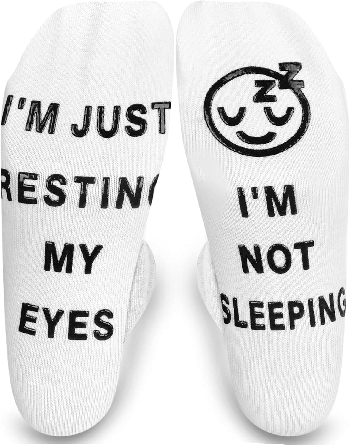 Leotruny I'm Not Sleeping I'm Just Resting My Eyes Novelty Funny Socks Birthday Gifts for Men Women Dad Boyfriend
