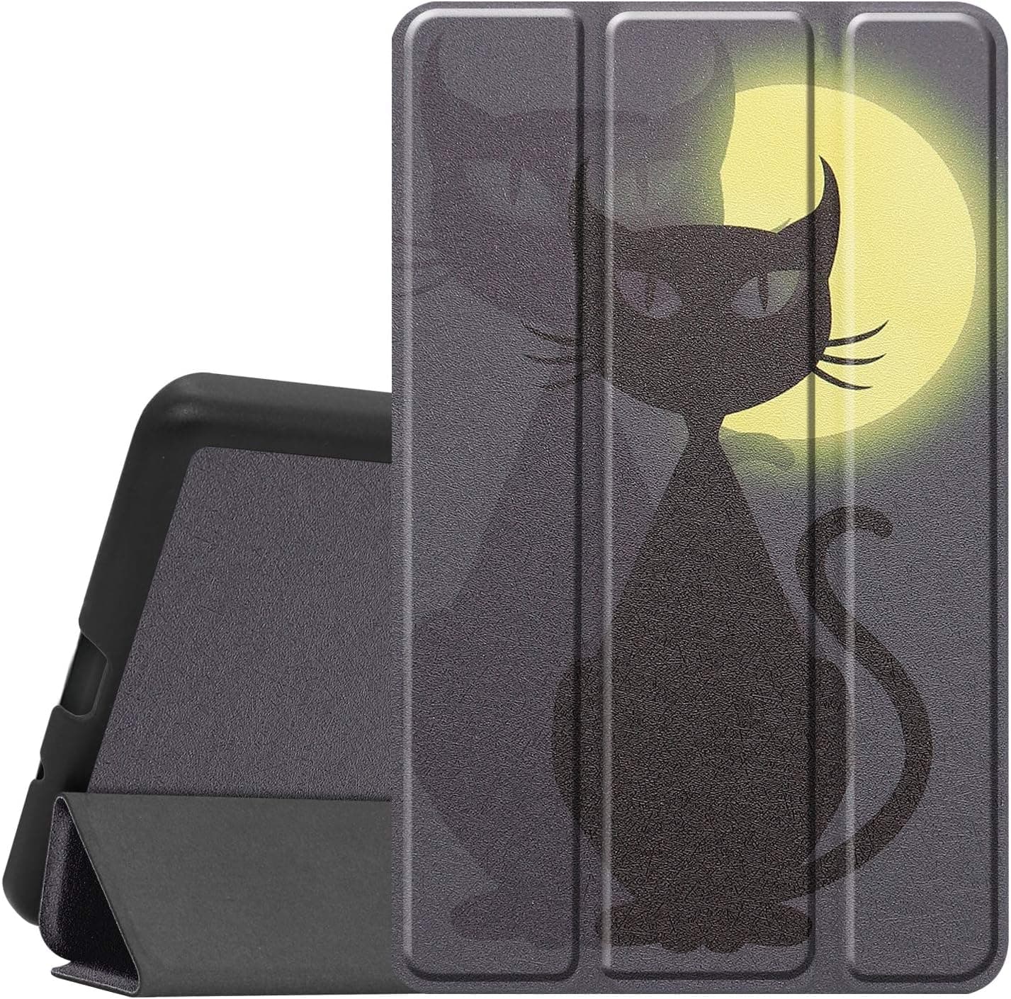Smart Case for Lenovo Tab M7 Gen 3 Case 2021, Ratesell Lightweight Smart Trifold Stand Microfiber Lining Case Cover for 7" Lenovo Tab M7 (2nd Gen) / (3rd Gen) TB-7305F TB-7305L TB-7305X Moon Cat