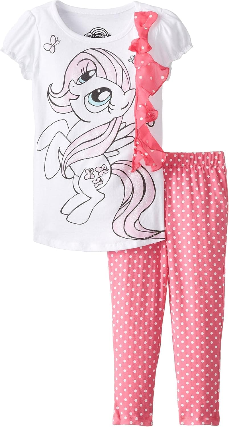 My Little Pony Girls' Pinky Pie Puff Sleeve Tunic Top and Leggings Set
