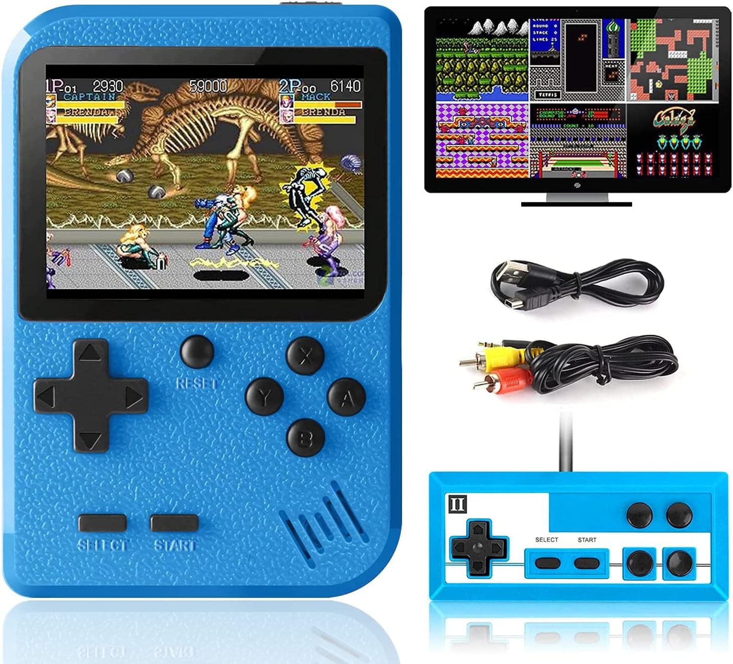 Retro Handheld Game Console, Portable Video Game Console for Children with 400 Classical FC Games 3.0-Inch Screen 1020mAh Rechargeable Battery Support for TV Connection and Two Players