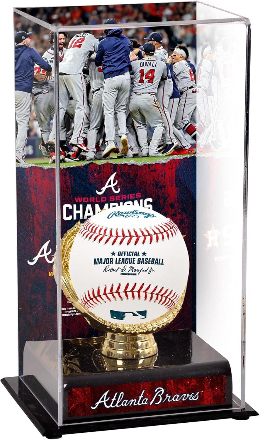 Sports Memorabilia Atlanta Braves 2021 MLB World Series Champions Sublimated Display Case with Image - Baseball Other Display Cases
