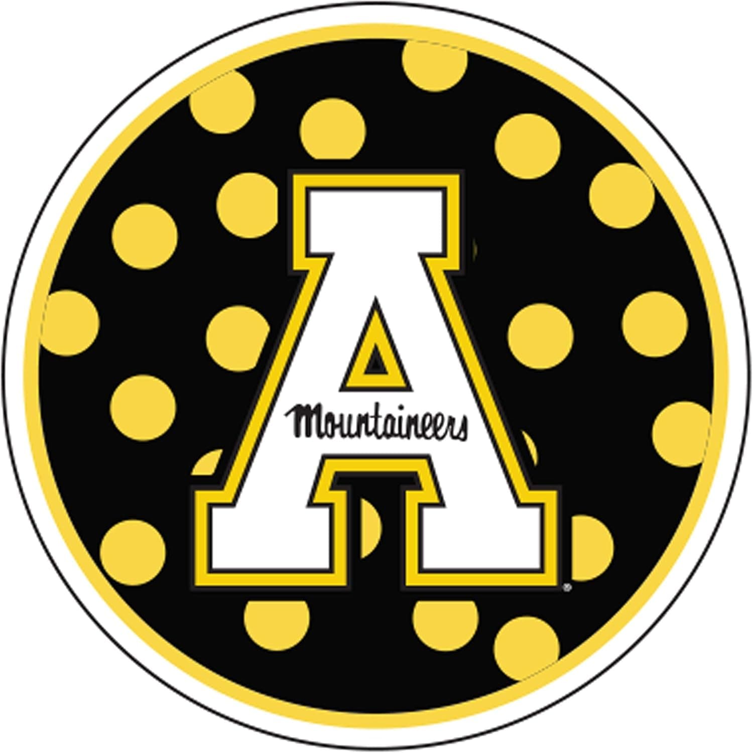 Craftique Appalachian State Mountaineers Decal (Polka DOT Appy A Decal (4''), 4 in)
