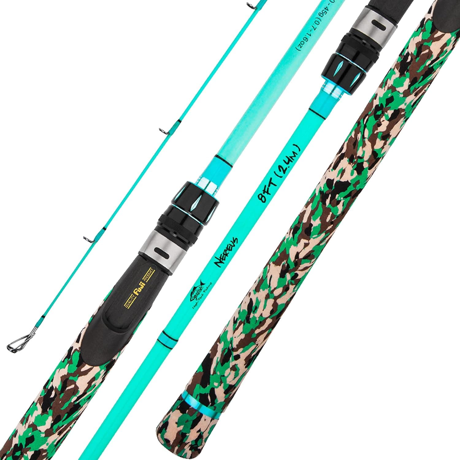 GooFish Nereus Spinning Casting Fishing Rod Solid Nano Tip Lure Bait 2pc Fishing Rod Fuji Guide Reel Seat Freshwater Saltwater Bass Rod (C. WT 20-45g（0.7-1.6oz)…