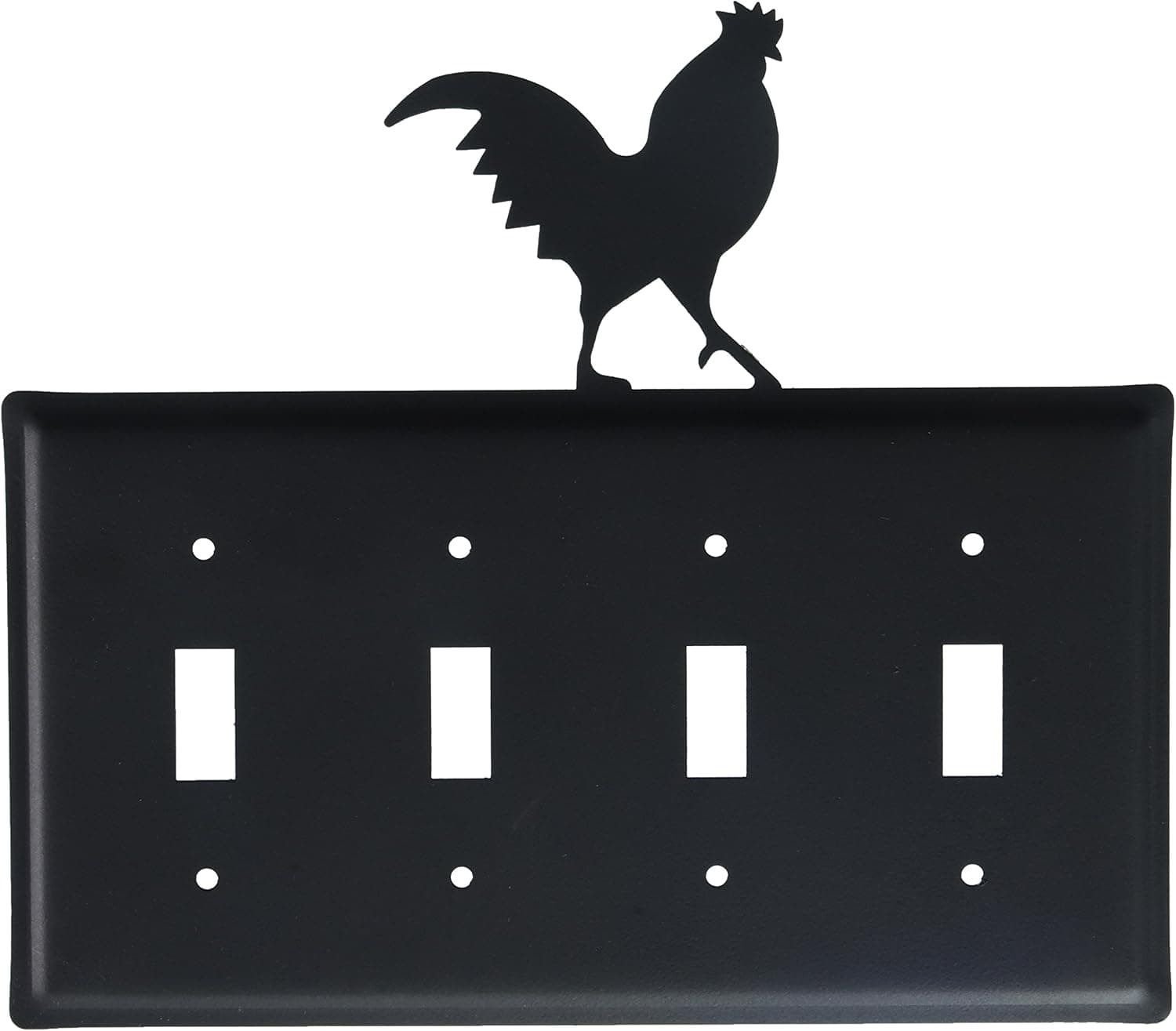 8.25 Inch Rooster Quadruple Switch Cover