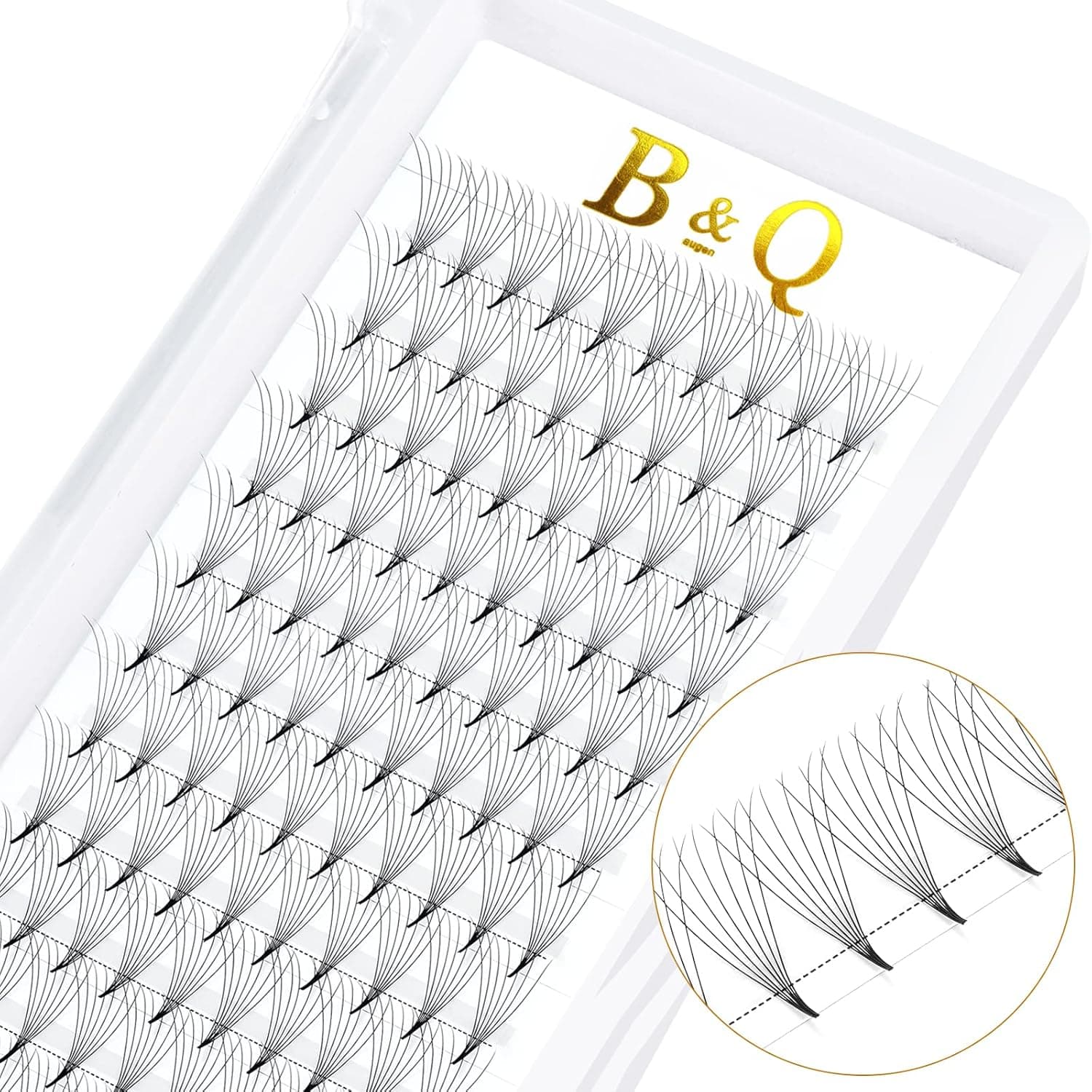 Premade Fans Eyelash Extensions 7D-D-0.07-14 Premade Volume Eyelash Extensions Pointed Base Fans 0.07 Premade Volume Fans C D Curl (7D-D-0.07,14mm)