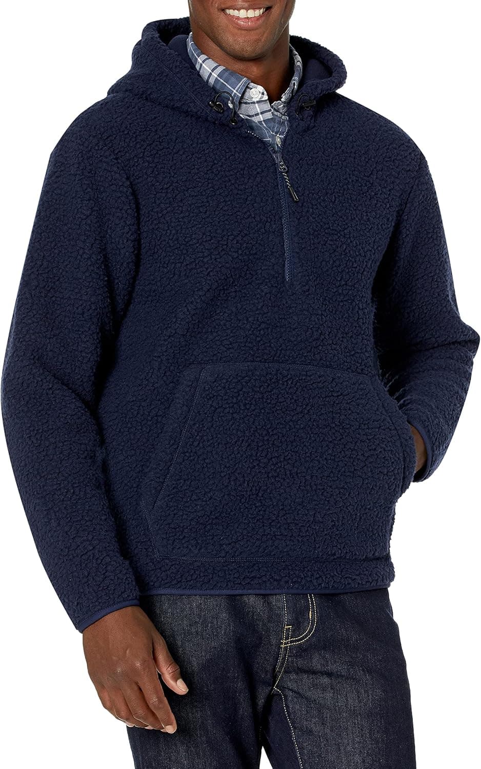 Goodthreads Men's Sherpa Fleece Zip Pullover with Hood