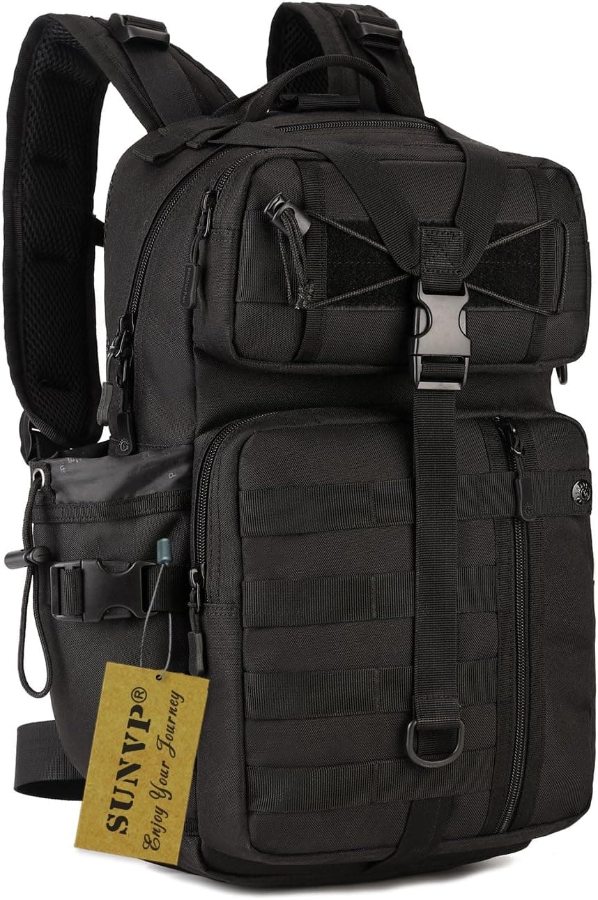 SUNVP 30L Tactical Military MOLLE Assault Backpack Pack Large Bag Rucksack Sport Outdoor Gear for Hunting Cycling Camping with Hydration Bladder Pocket