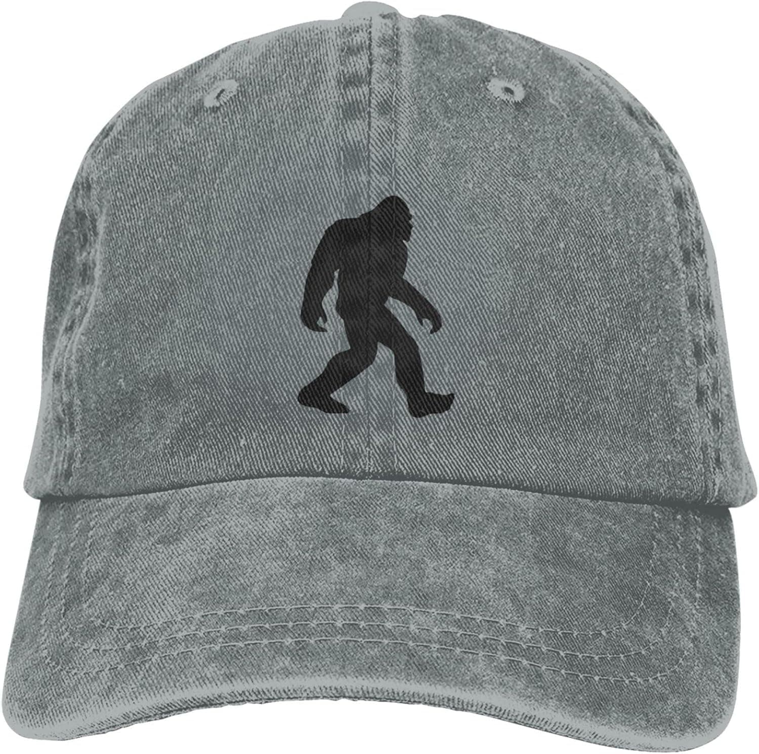 Bigfoot Hat for Men Baseball Cap Vintage Sasquatch Dad Hat Adjustable Breathable Denim Running Hat for Sun Protection Hiking
