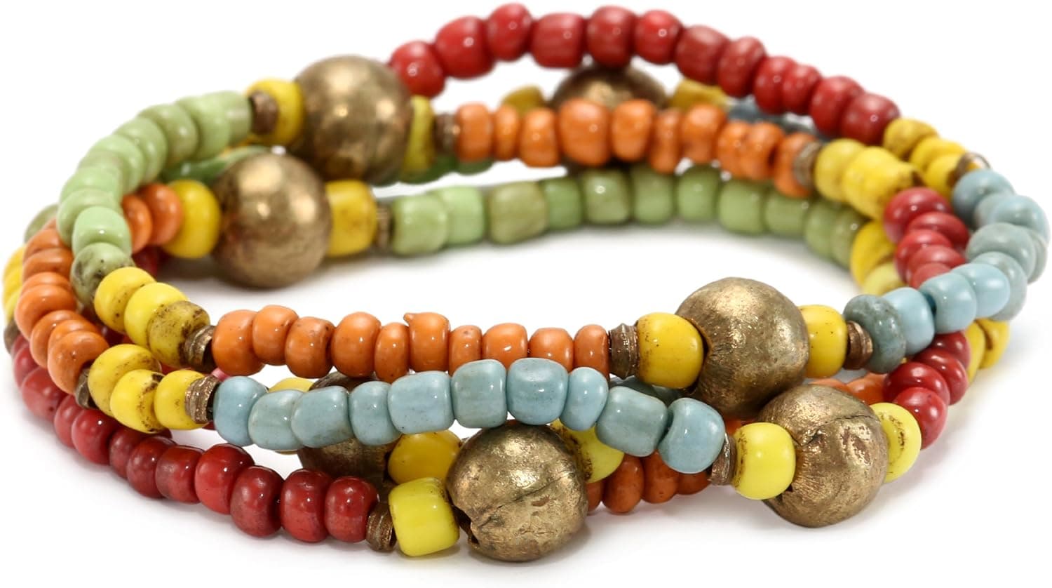 Avindy Jewelry Multi Colored Glass Bead Magnet Wrap Bracelet