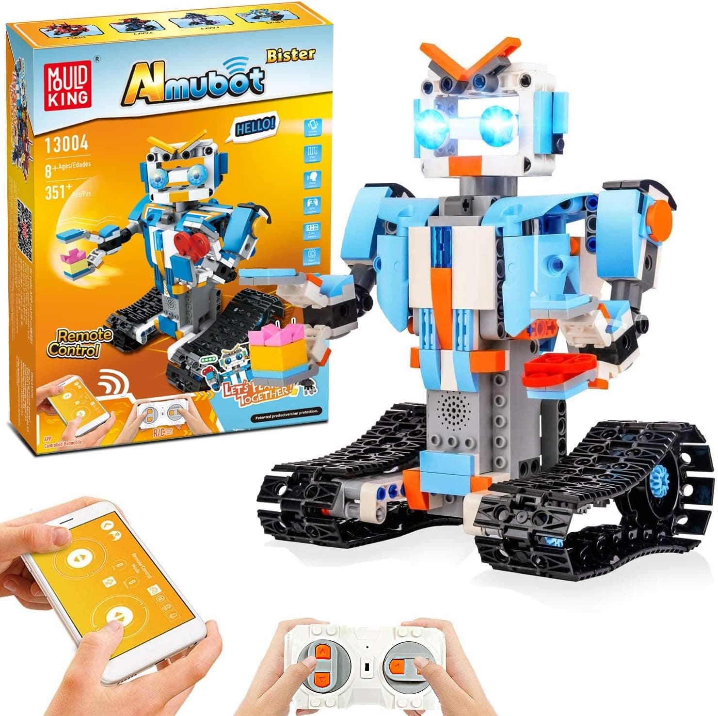 STEM Robot Toys For Kids, Cool Science Building Block Kit For Boy And Girl, Fun Educational Remote Control Toy with App Control for Learning For 8 9 10 11 12 13 14 Year Old Boys And Girls (Light Blue)
