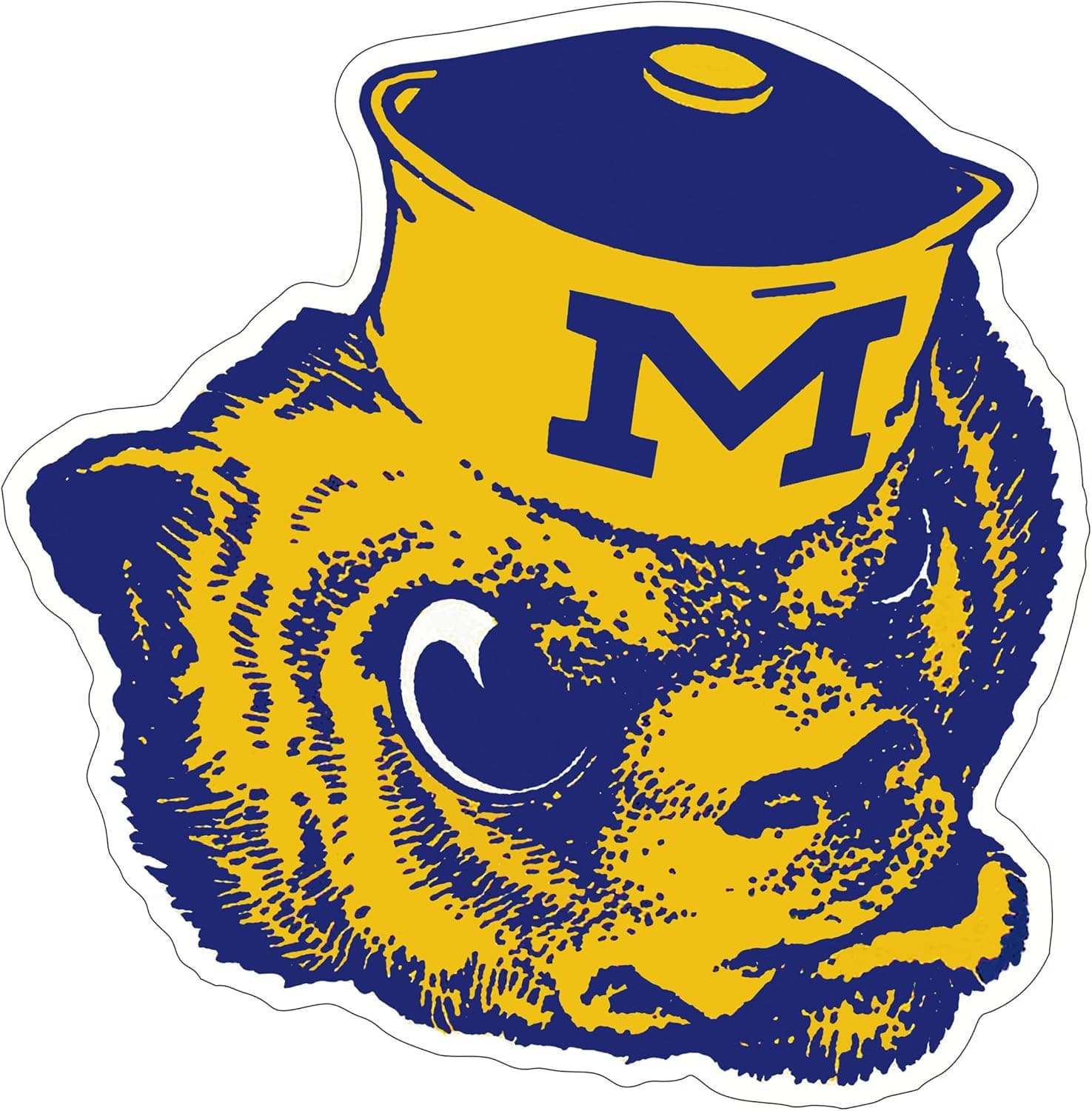 Michigan Wolverines Sticker (5- Sizes) University of Michigan Vinyl Decal NCAA Logo Team Colors (3 inch)