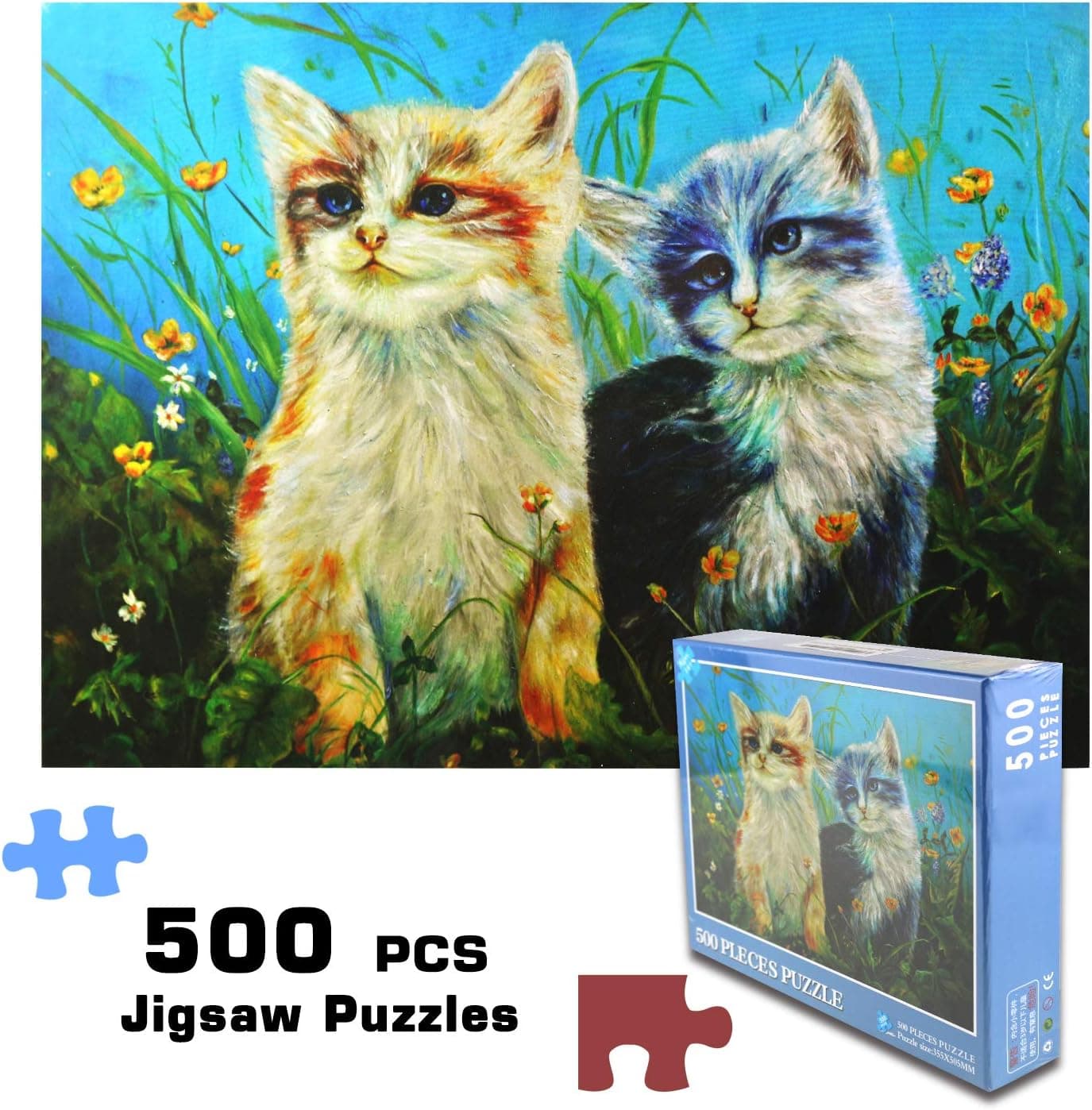 500 Pieces Jigsaws Puzzle for Adults - Pet Cat Collection Puzzles Toys Educational Game Puzzle for Family