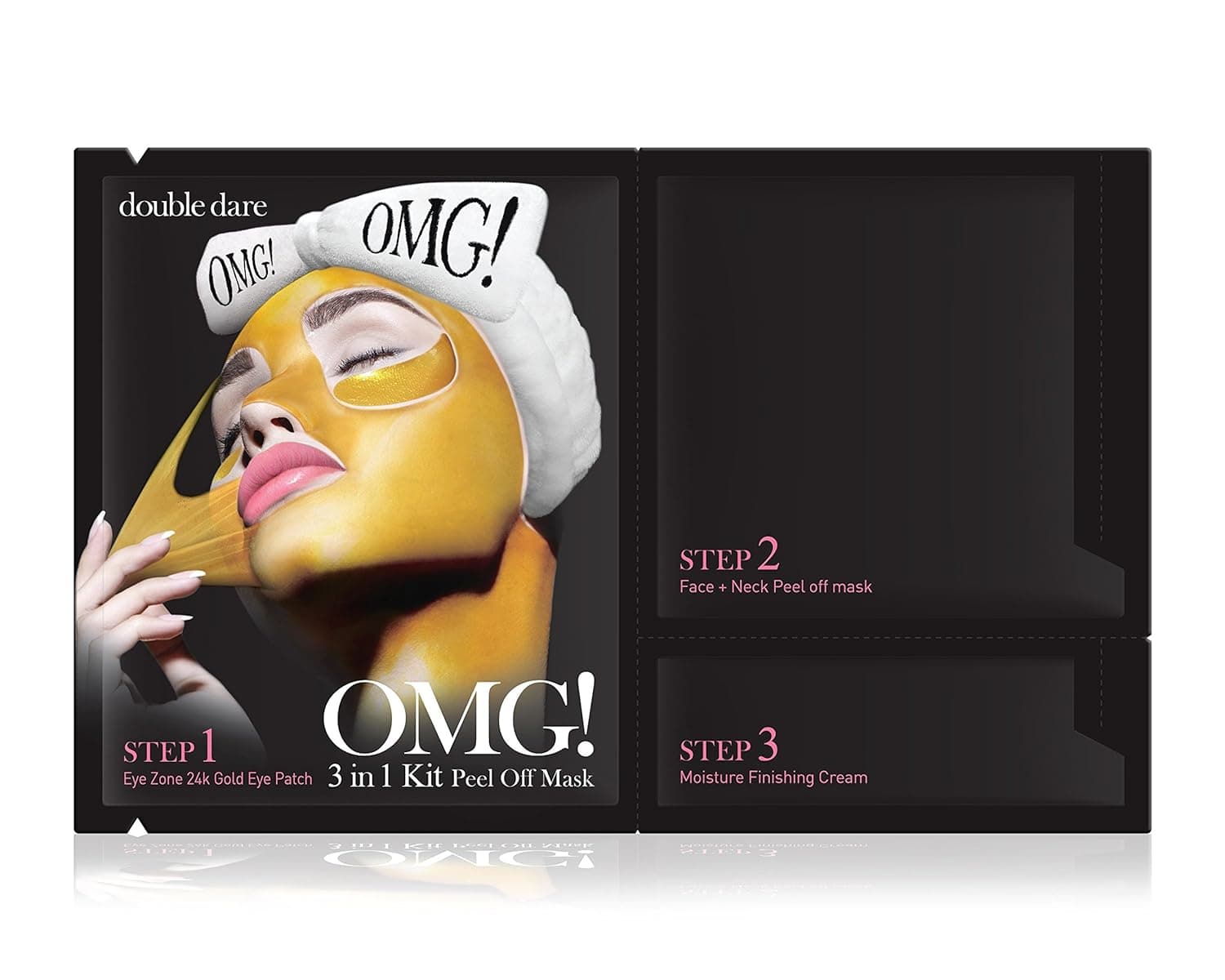 double dare OMG! 3in1 Kit Peel off Mask - Anti-aging and Deep Cleansing with 24k Gold (1 Sheet)